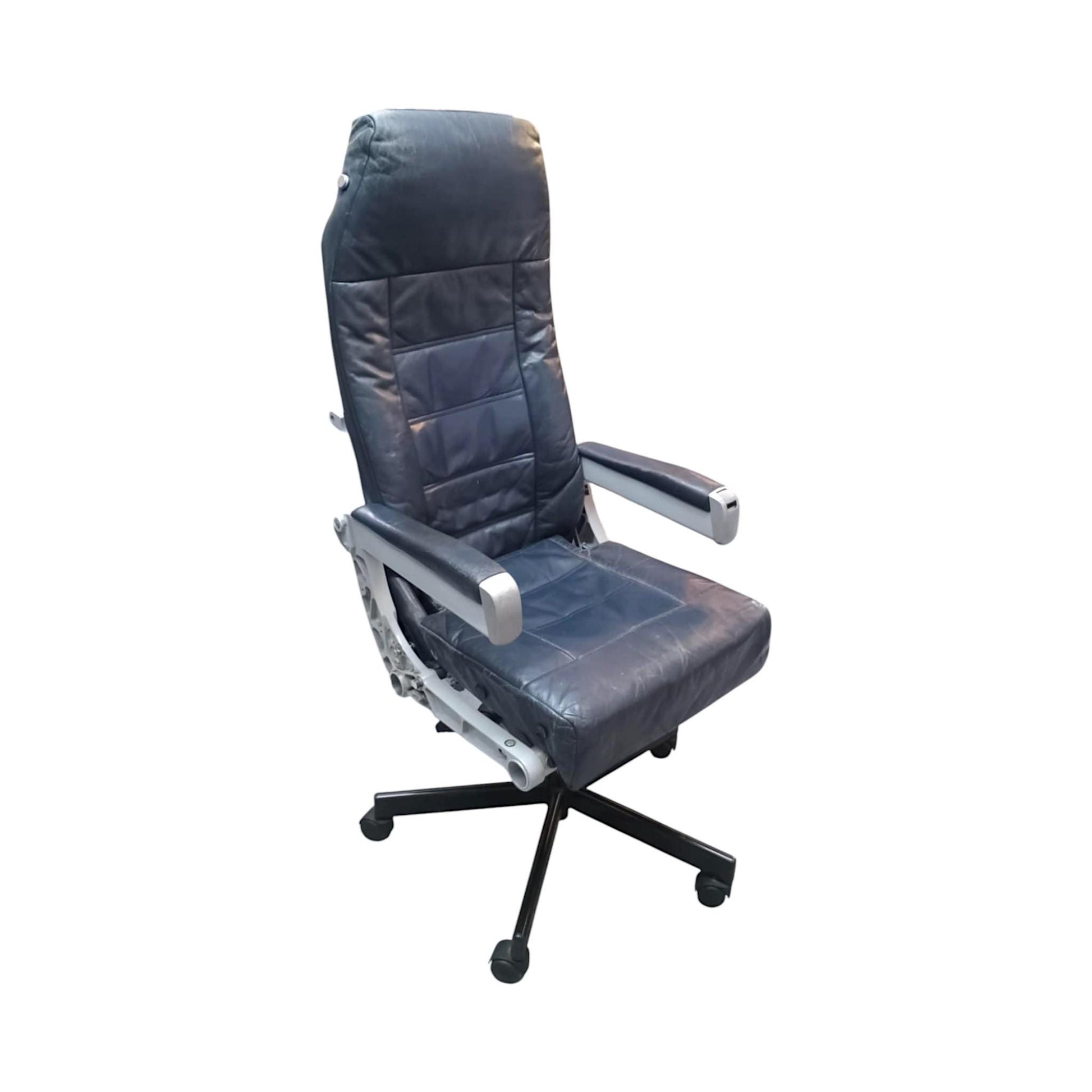 Bombardier Dash-8 Aircraft Office Chair – Vintage Aviation Furniture – Upcycled Airline Seat – Industrial Decor