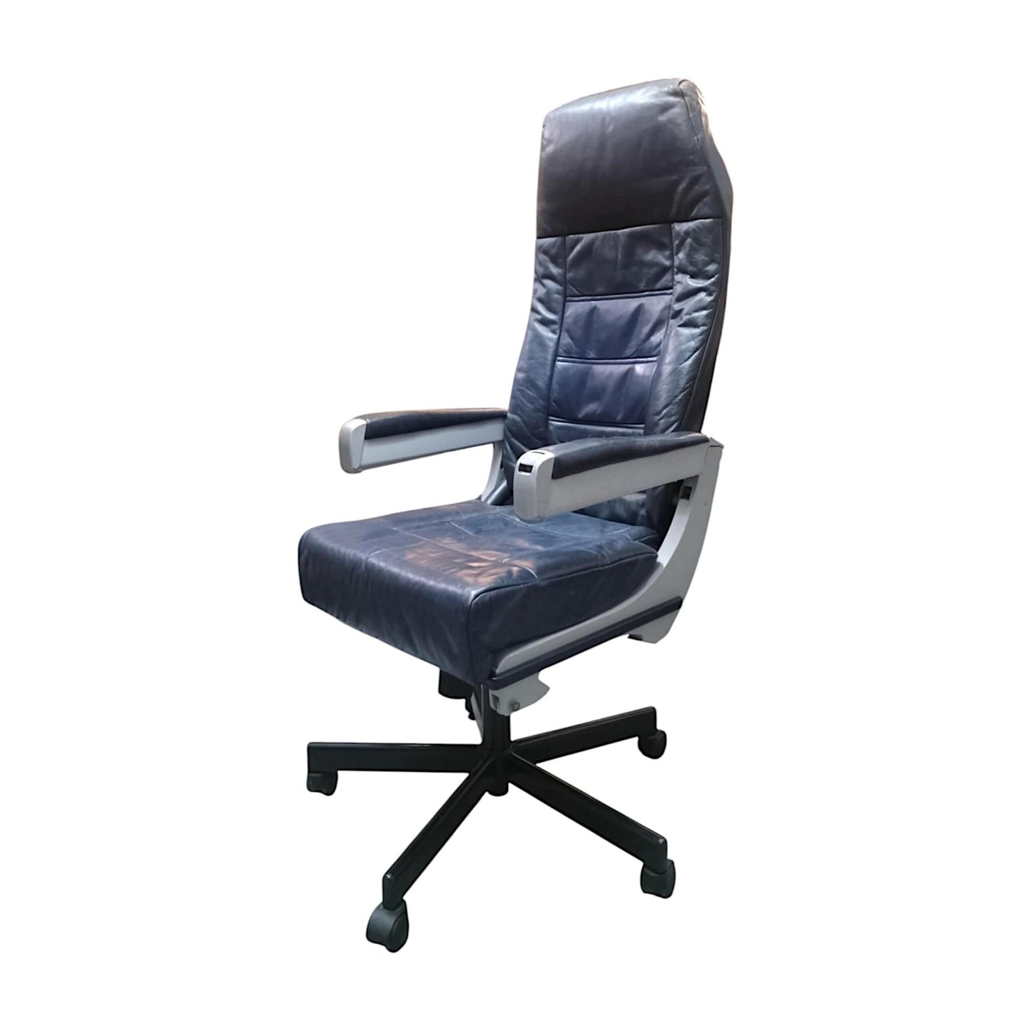 Bombardier Dash-8 Aircraft Office Chair – Vintage Aviation Furniture – Upcycled Airline Seat – Industrial Decor