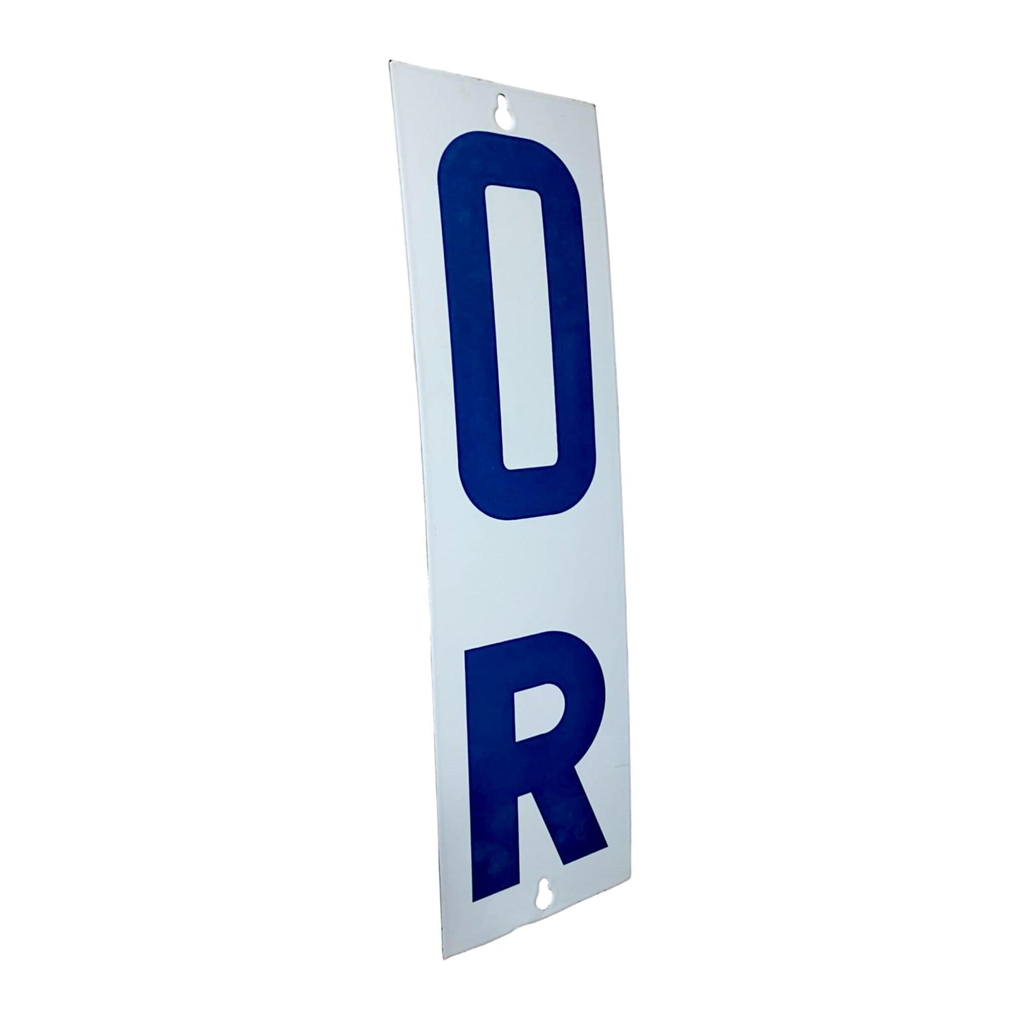 Vintage Porcelain Sign IR OR Double Sided Industrial Railroad Gas Station Enamel USA Mid Century Factory Wall Decor Americana