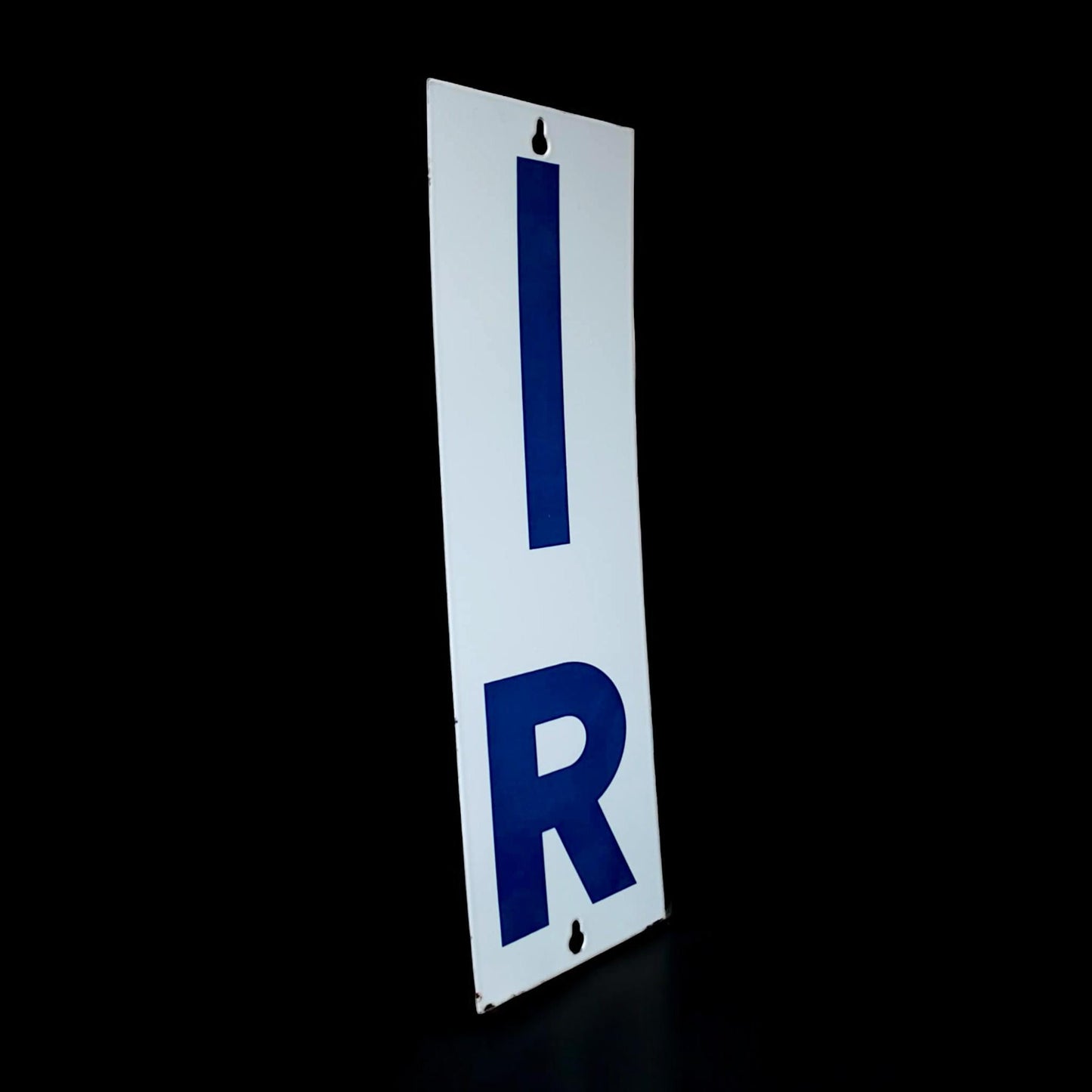 Vintage Porcelain Sign IR OR Double Sided Industrial Railroad Gas Station Enamel USA Mid Century Factory Wall Decor Americana