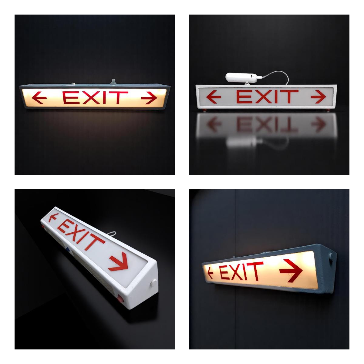 Boeing 757 Authentic EXIT Signage LED Airplane Sign Vintage Aircraft Lighting 1990s Grimes Goodrich Aviation Collectible Industrial Lamp