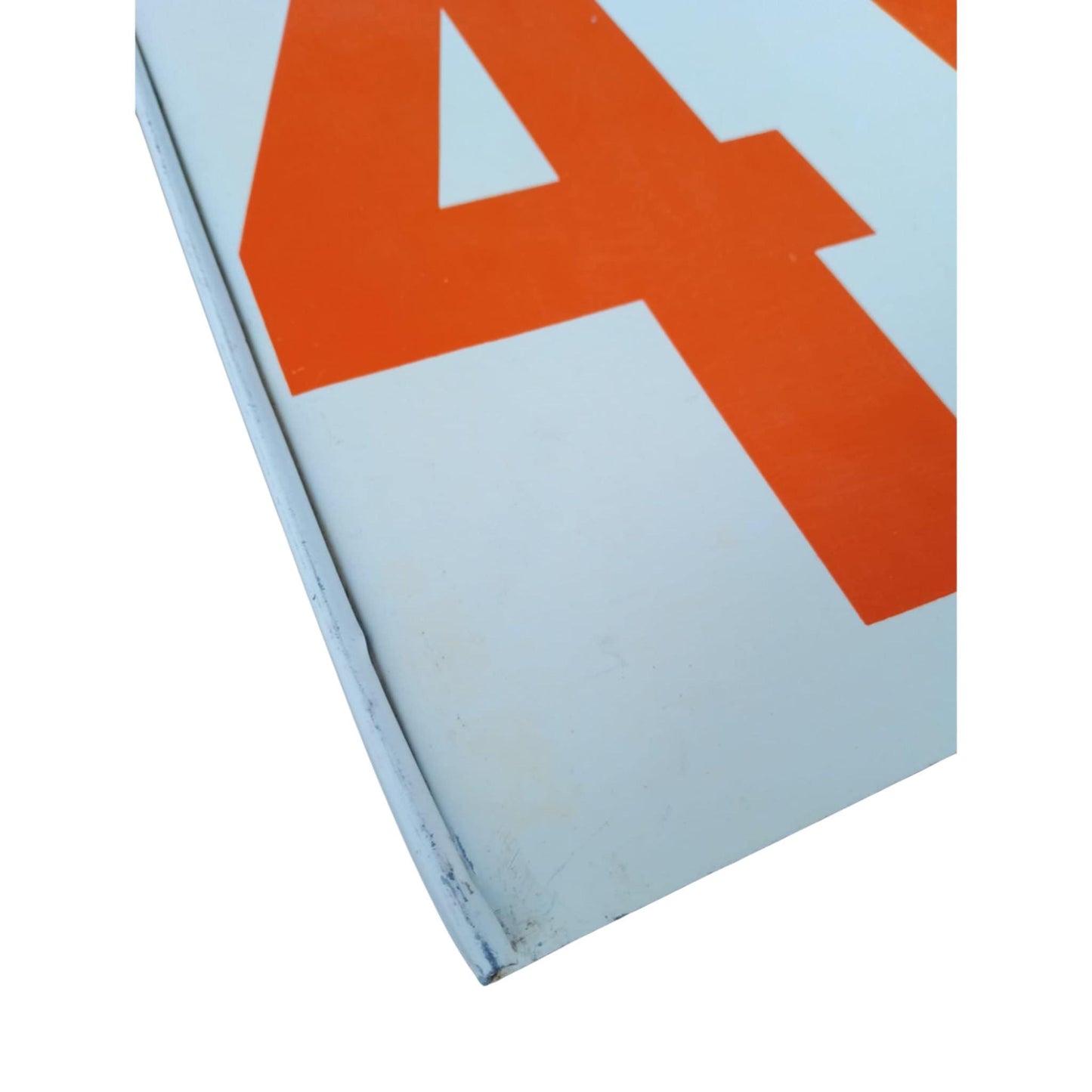 Vintage 1960s Gulf Gas Price Tin Sign Double-Sided Number 41 & 27 Original Petroliana Americana Sign