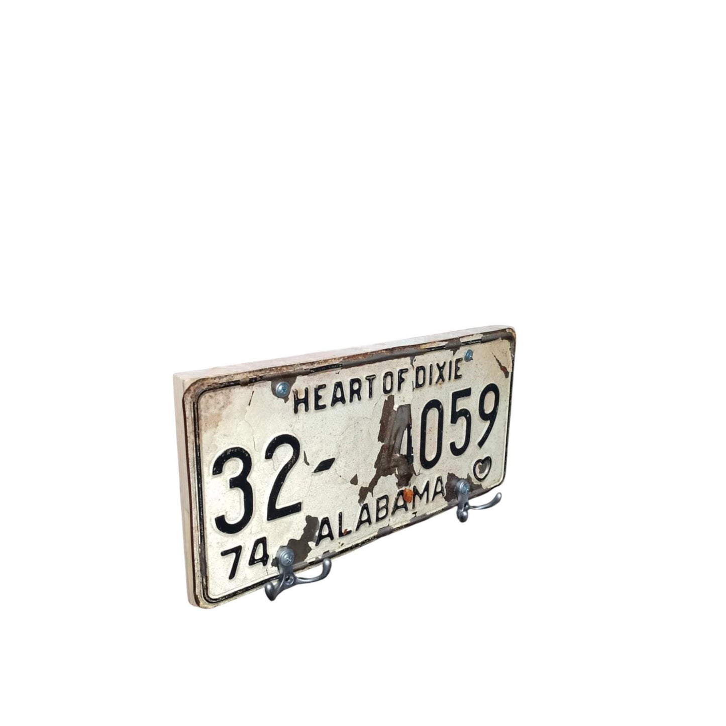 Vintage Alabama License Plate Wall Key or Coat Hanger 1970s Original Americana Decor Mancave