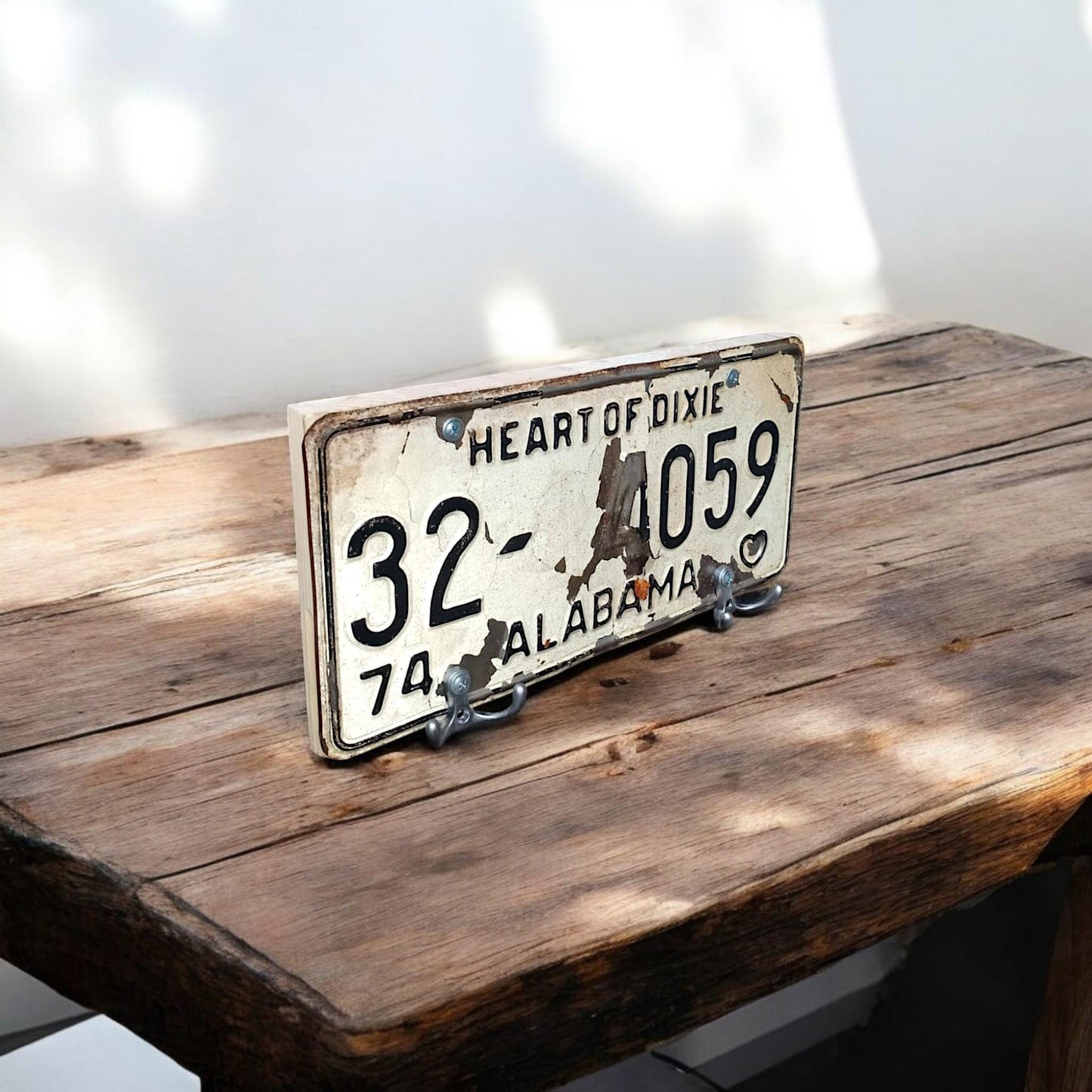 Vintage Alabama License Plate Wall Key or Coat Hanger 1970s Original Americana Decor Mancave