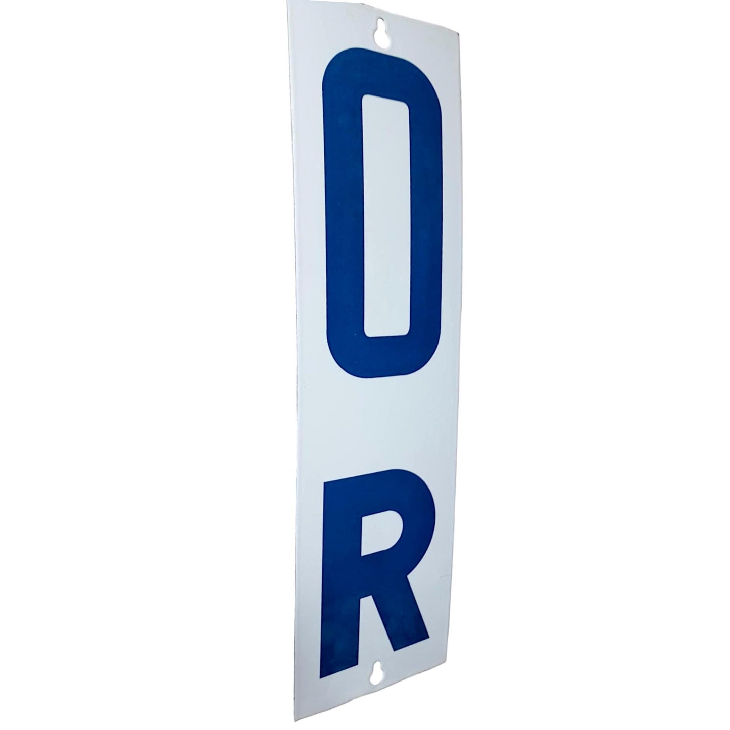 Vintage Porcelain Sign IR OR Double Sided Industrial Railroad Gas Station Enamel USA Mid Century Factory Wall Decor Americana