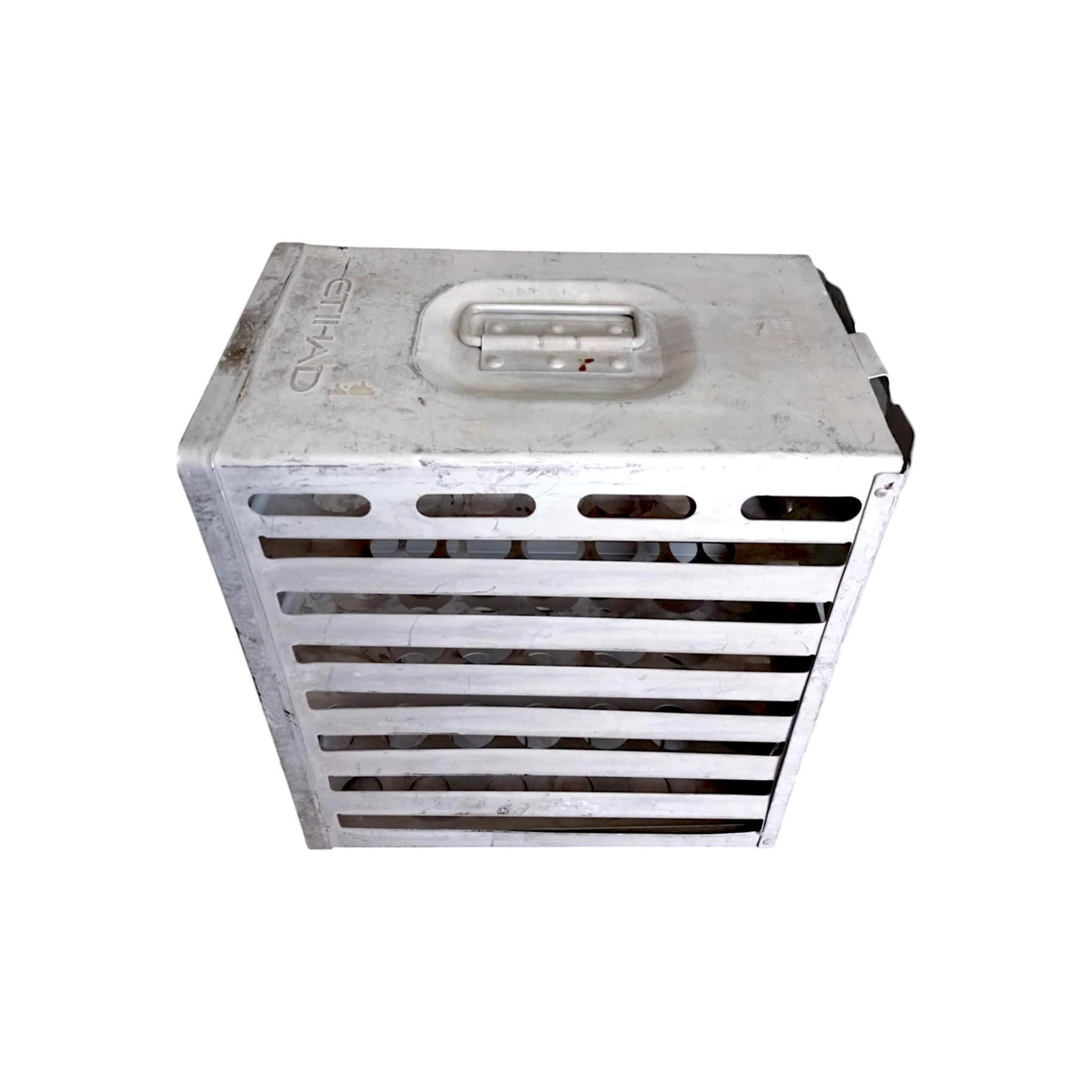 Original Etihad Airline Galley Container – Vintage Aircraft Oven Rack – Industrial Storage Box – Aviation Decor