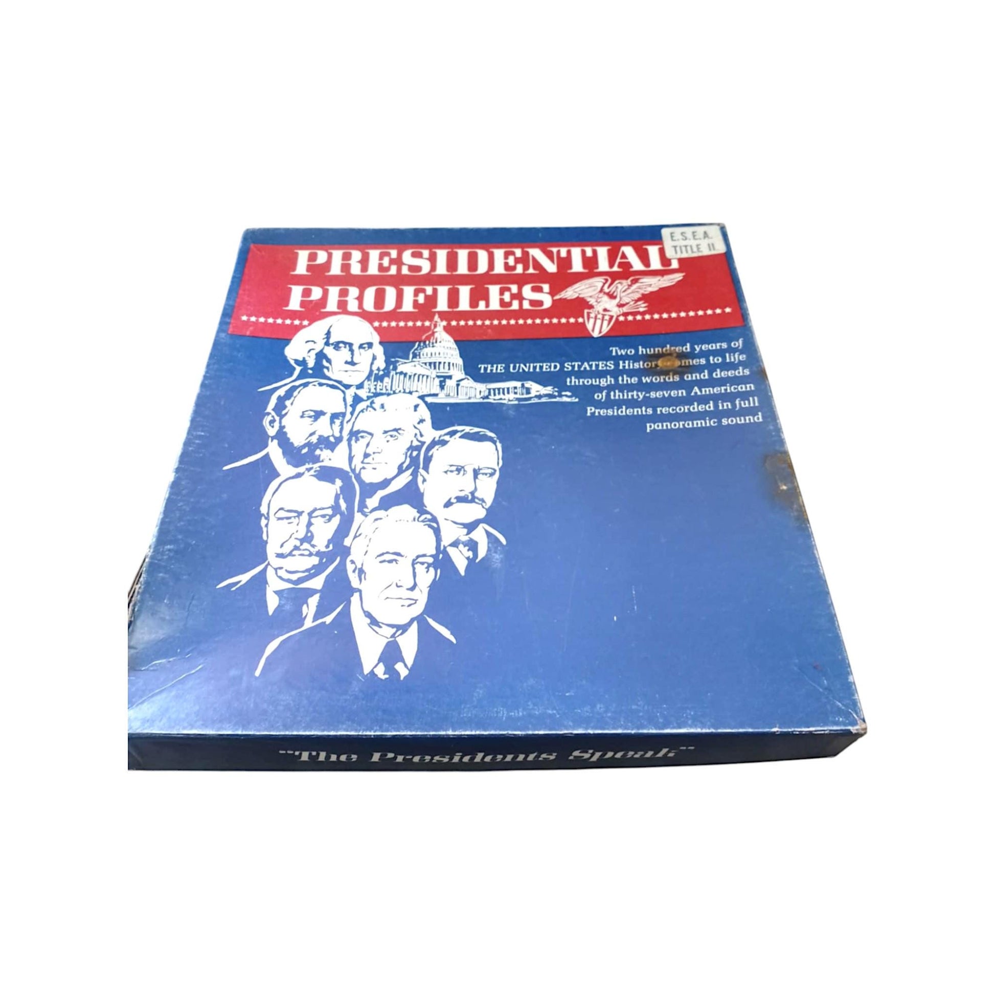 Presidential Profiles 1977 Vinyl Record Set – Unused ESEA Title II Educational History LP – U.S. Presidents Bicentennial Box
