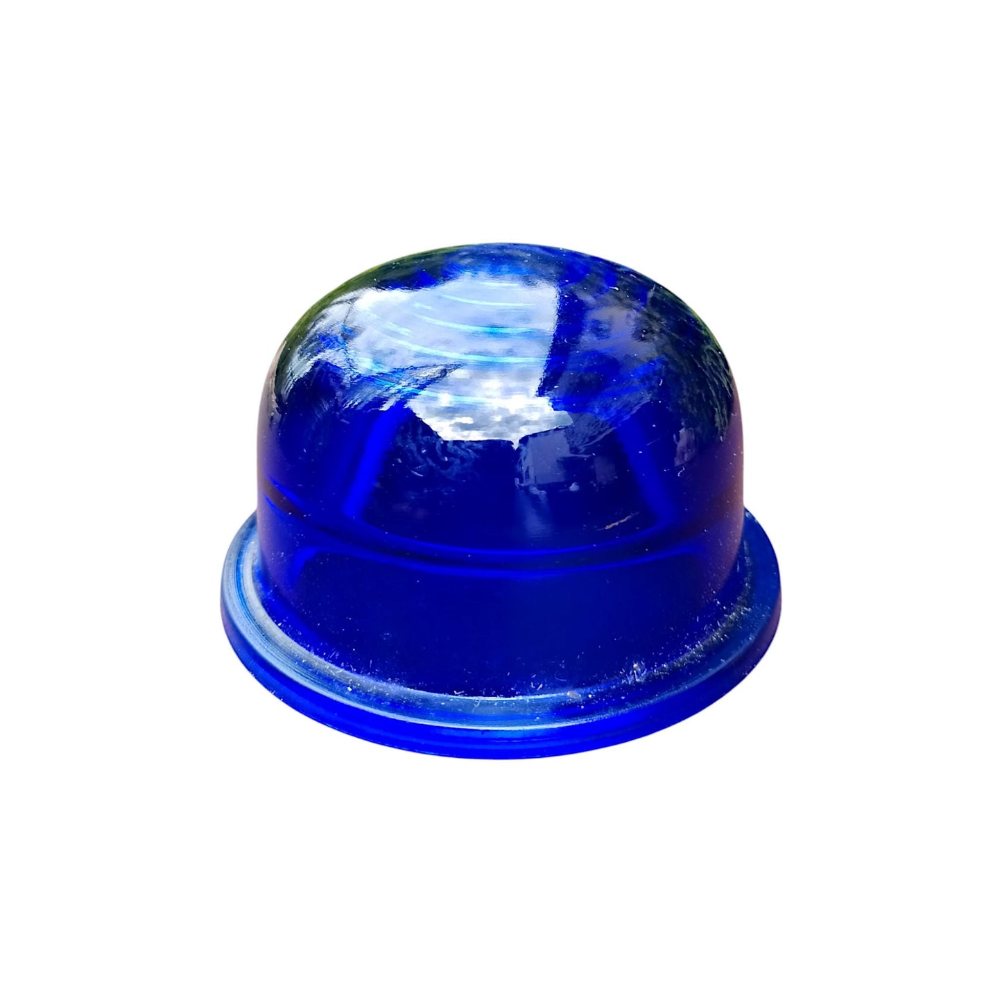 Soviet Blue Glass Airport Lamp Shade – NOS 1960s-70s Industrial Light Cover