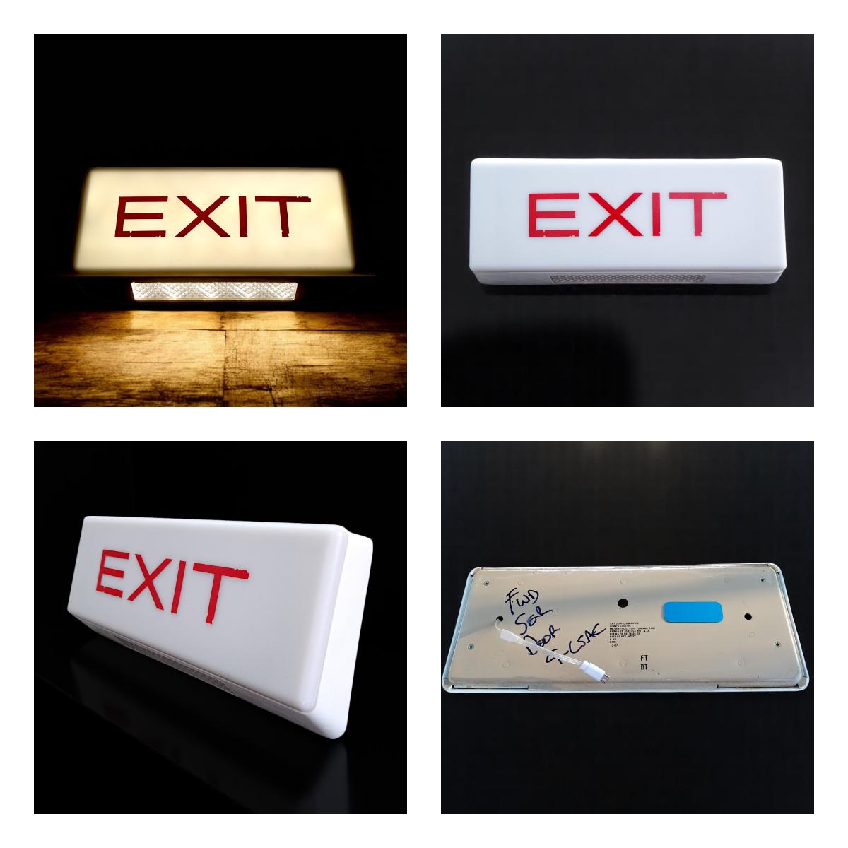 Boeing 757 Authentic EXIT Signage LED Airplane Sign Vintage Aircraft Lighting 1990s Grimes Goodrich Aviation Collectible Industrial Lamp