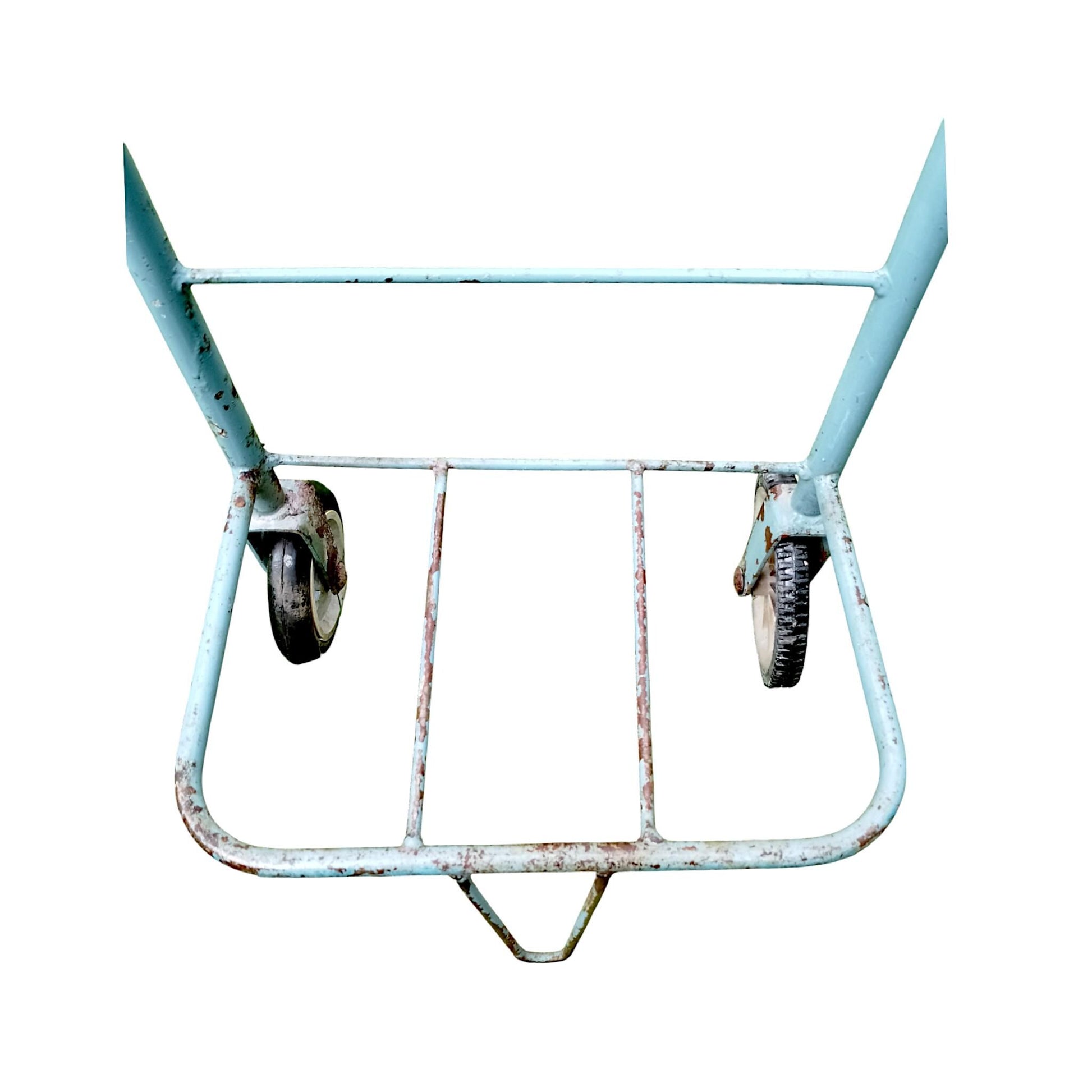 Vintage Utility Trolley Metal Cart with Telescopic Handle 1950s 1960s Industrial Storage Rack Stand