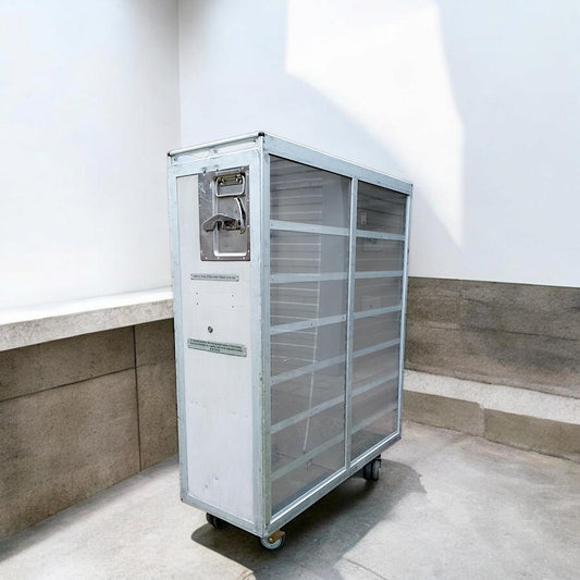 Airline Trolley Bar | Aviation Cart with Trays & Drawers | Driessen Aircraft Inflight Cart | Industrial Vintage Cabinet