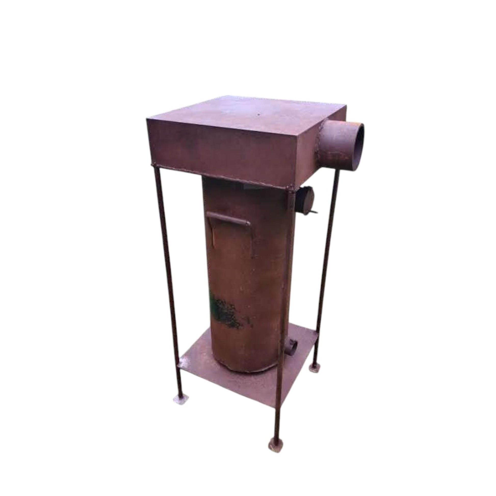 Vintage Industrial Wood Stove mid-20th century Loft Decor Side Table Original Patina PRL Poland