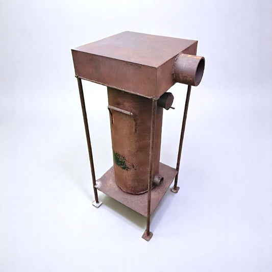 Vintage Industrial Wood Stove mid-20th century Loft Decor Side Table Original Patina PRL Poland