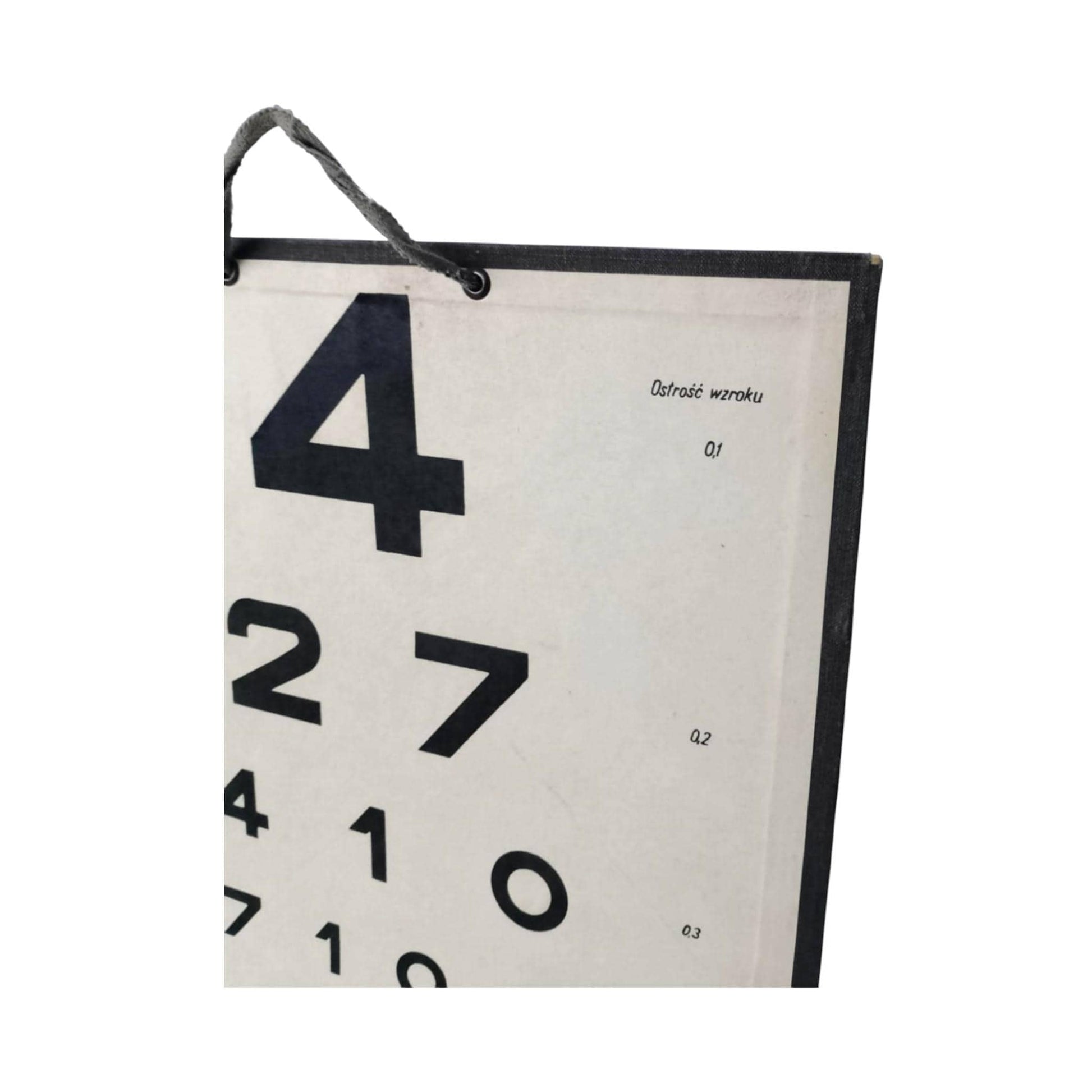 Vintage Polish Eye Chart 1970 – Optotype Board for Visual Acuity Testing Original
