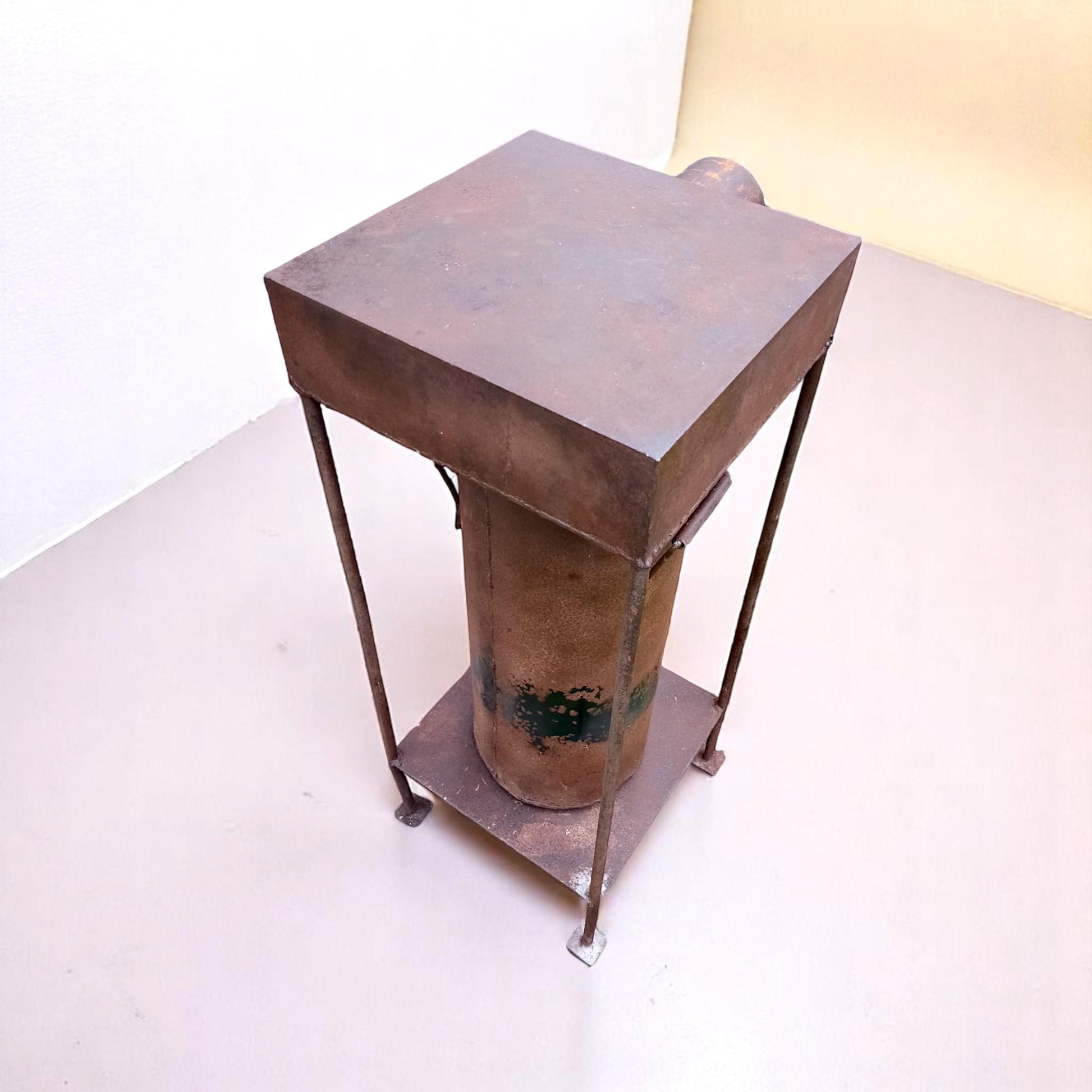 Vintage Industrial Wood Stove mid-20th century Loft Decor Side Table Original Patina PRL Poland