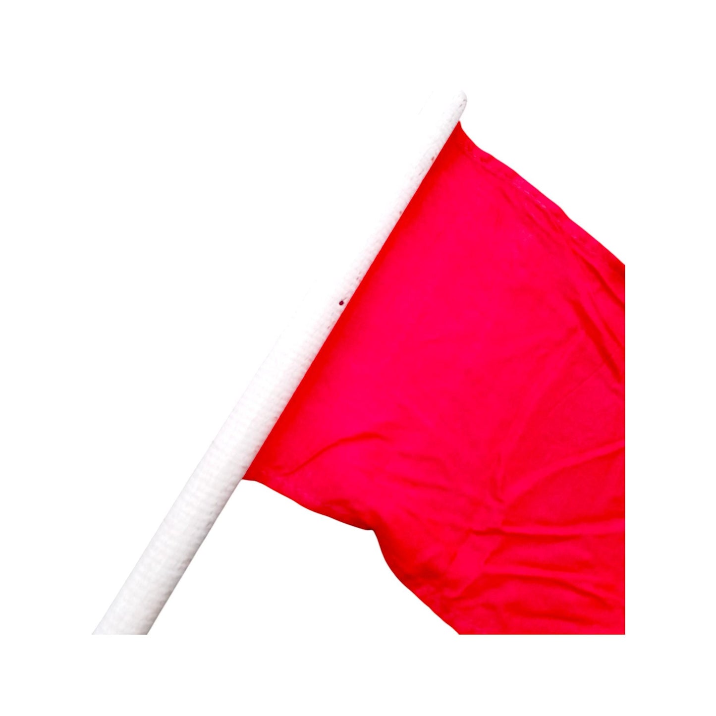 Vintage Red Signal Flag 1970s NOS Polish Military Wooden Handle Traffic Flag