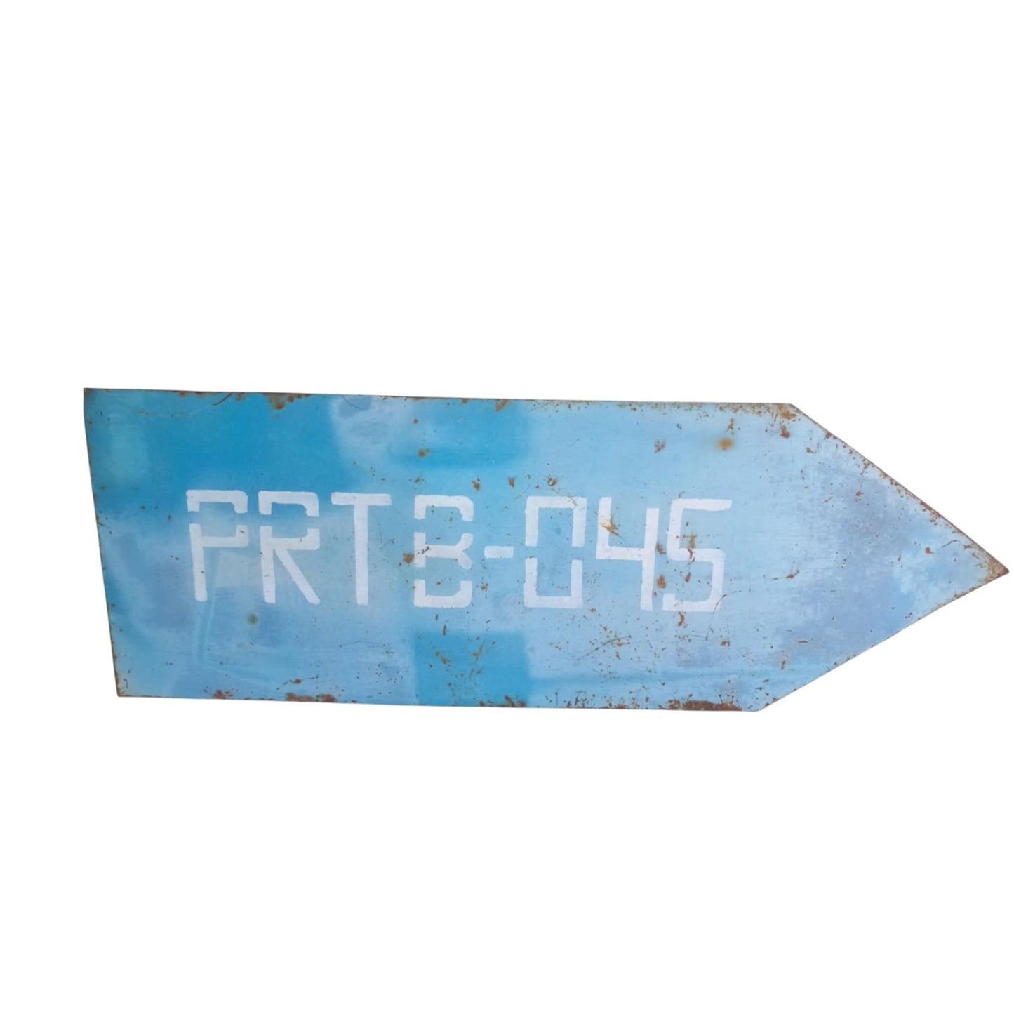 Vintage Industrial Directional Arrow Sign - Cold War Era Military Original Sign - PRTB-045 Blue Steel Arrow