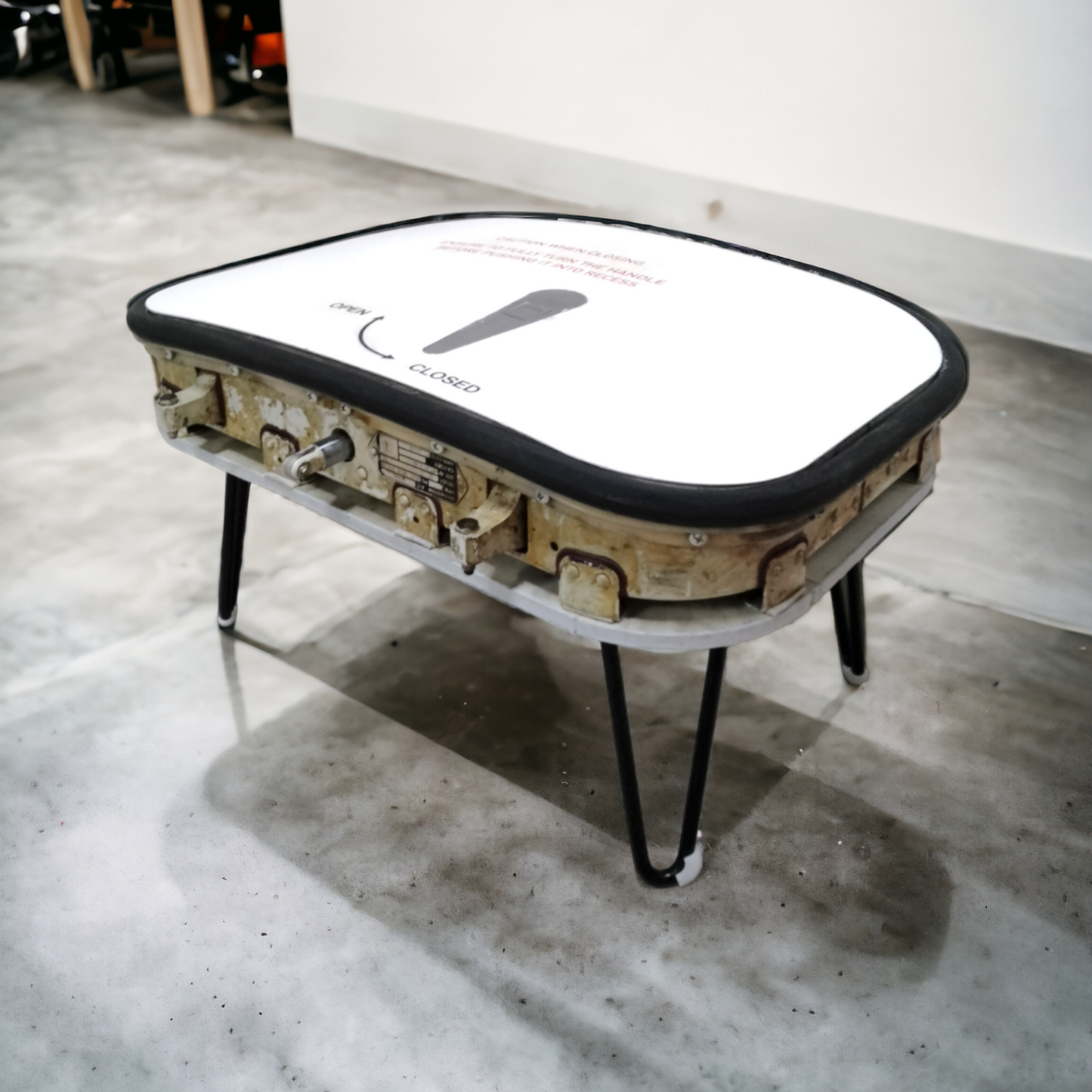Airbus A320 Access Door Upcycled to Side Table Coffee Table