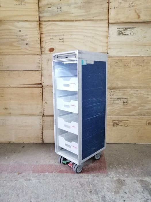 Set of 4 Original Airplane Drawers, Airline Storage Containers, Aircraft Boxes for Atlas Airline Carts & Airplane Containers