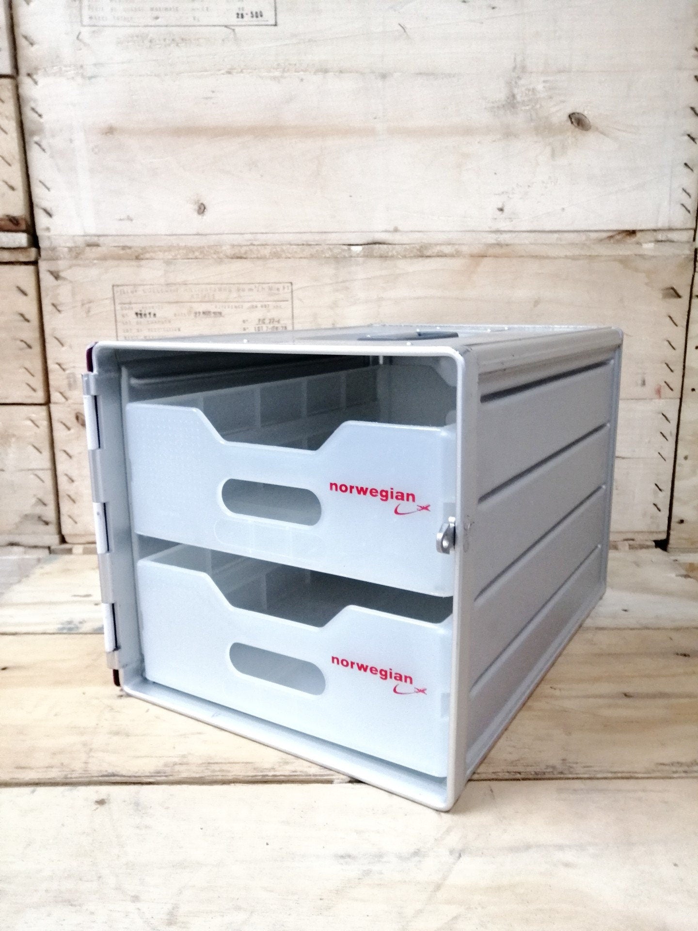 Set of 4 Original Airplane Drawers, Airline Storage Containers, Aircraft Boxes for Atlas Airline Carts & Airplane Containers