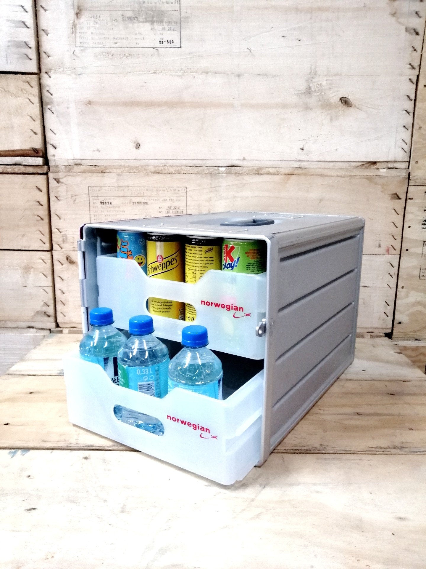 Set of 4 Original Airplane Drawers, Airline Storage Containers, Aircraft Boxes for Atlas Airline Carts & Airplane Containers