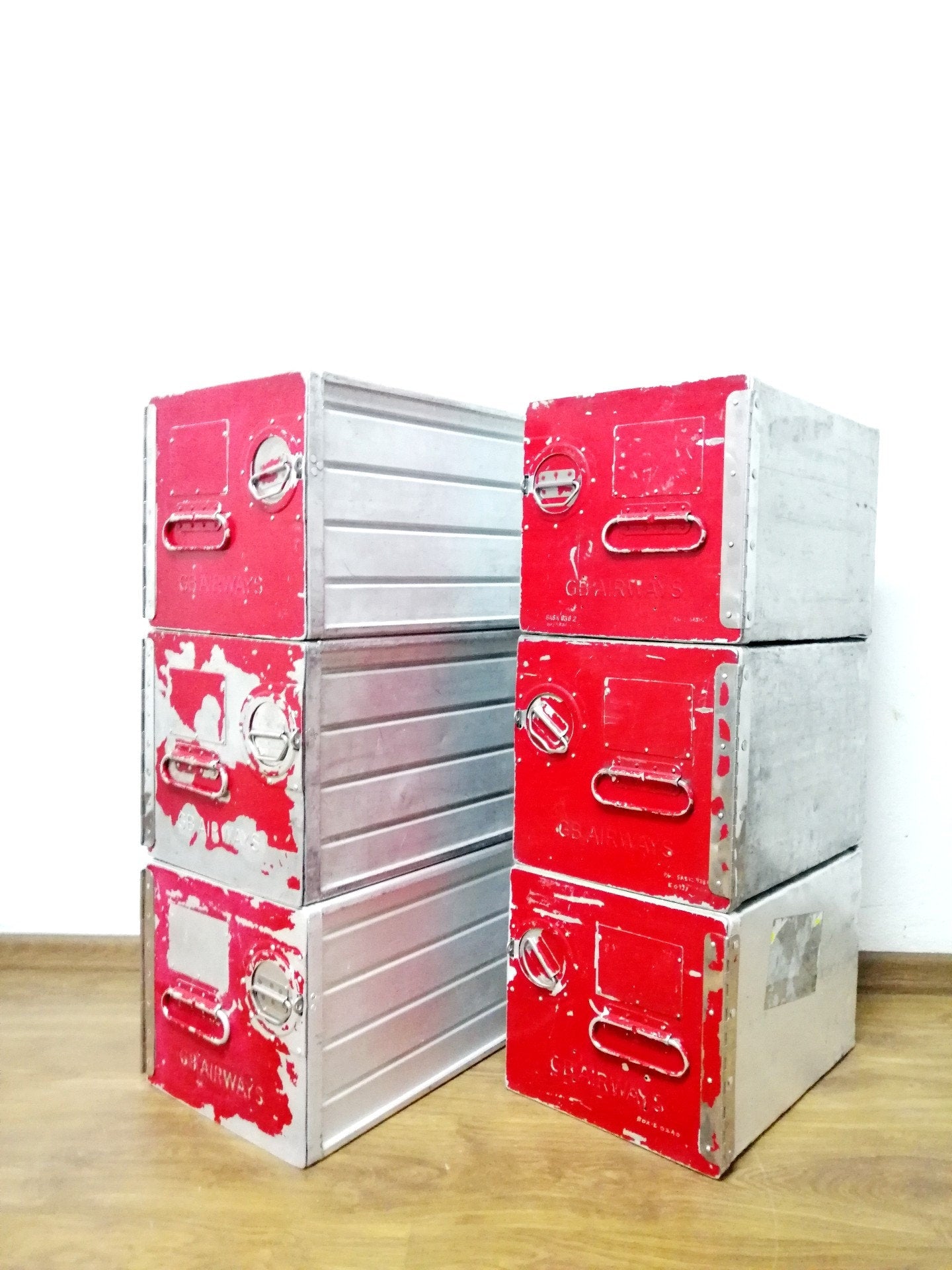 GB Airways, Original Vintage Airline Galley Box, Aircraft Storage Container, Industrial Cabinet