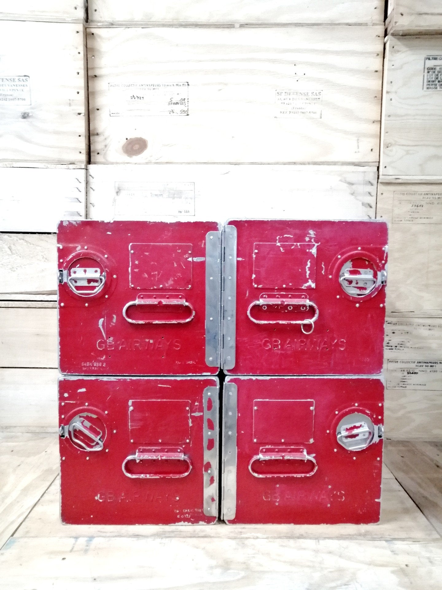 GB Airways, Original Vintage Airline Galley Box, Aircraft Storage Container, Industrial Cabinet