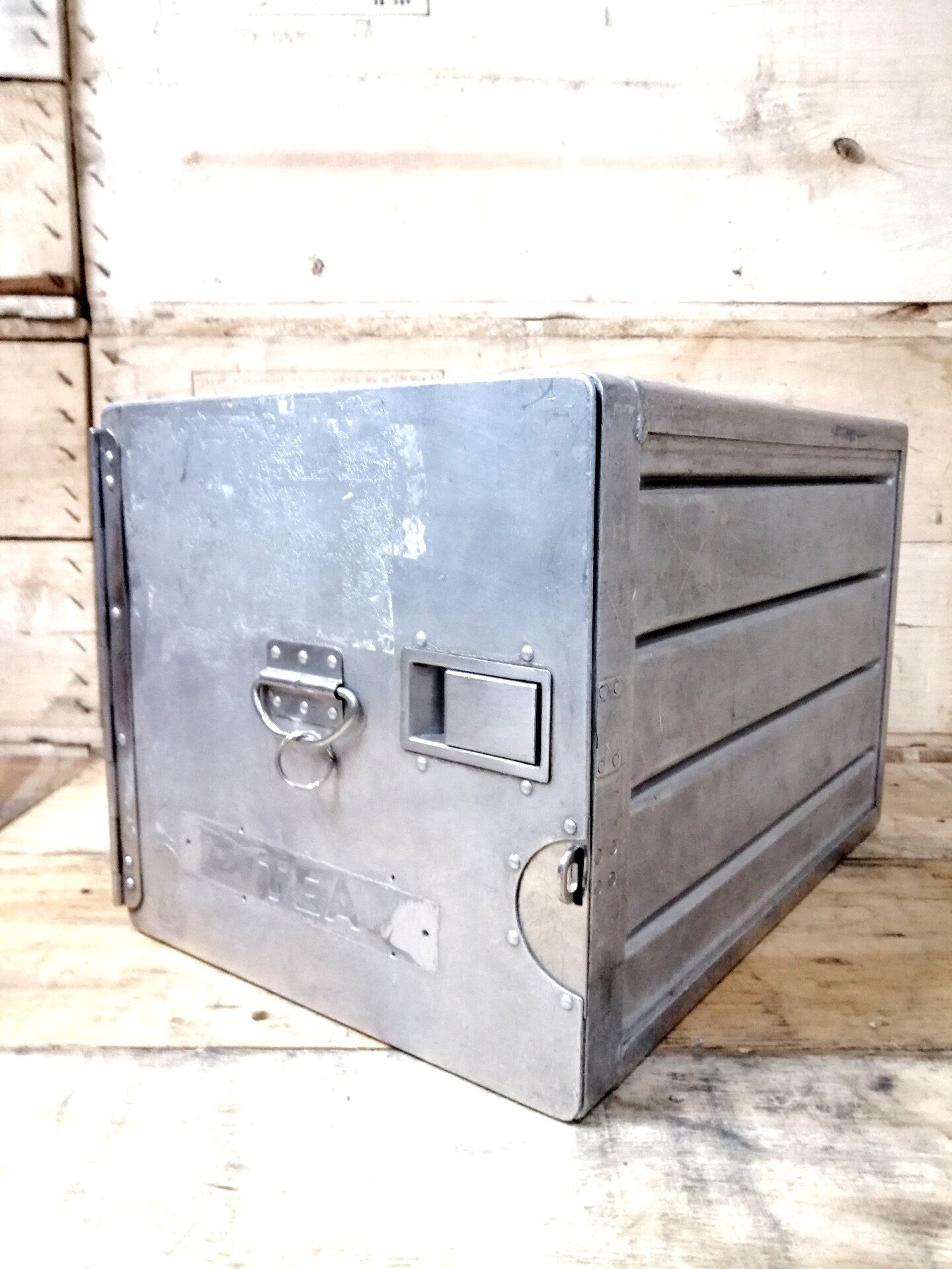 TEA - Trans European Airways, Original Airline Galley Box, Aircraft Storage Container, Industrial Cabinet