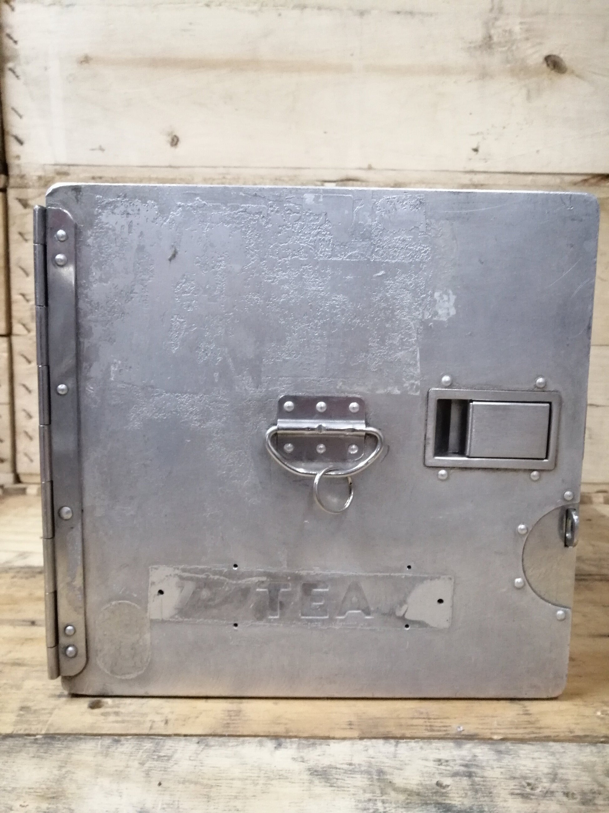 TEA - Trans European Airways, Original Airline Galley Box, Aircraft Storage Container, Industrial Cabinet