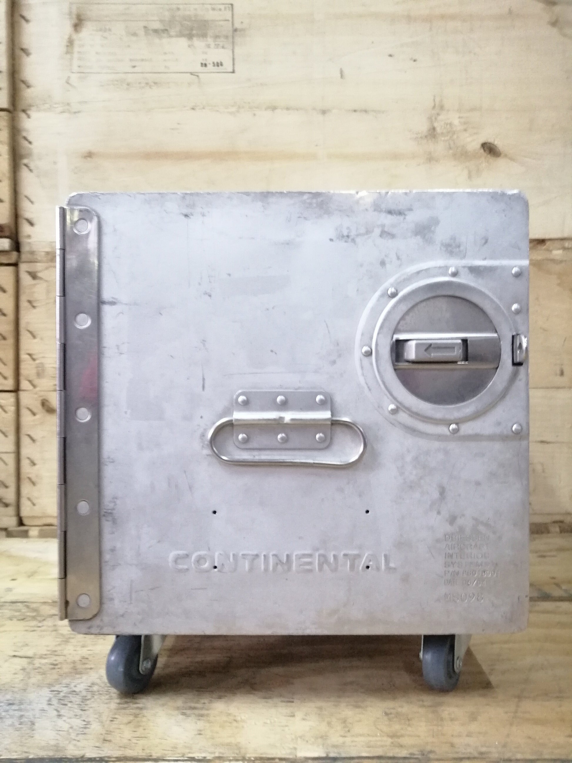 Continental Airlines -  Airline Galley Box, Aircraft Storage Container, Cabinet, Coffee Table, Side Table - 2 Drawers Included