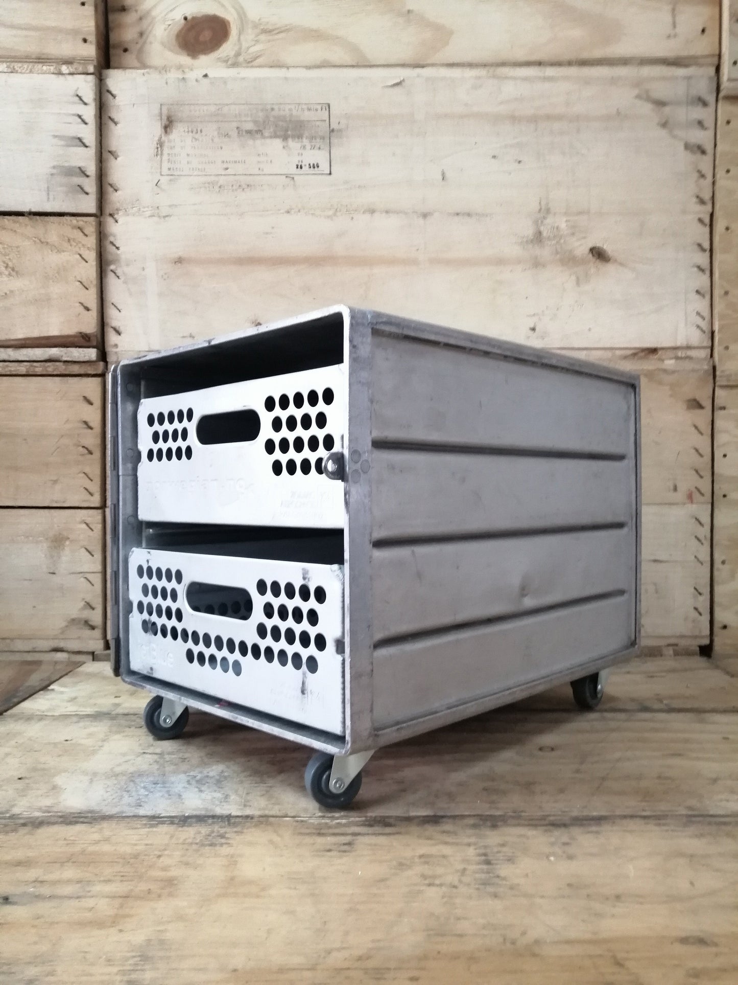 Continental Airlines - Airline Galley Box, Aircraft Storage Container, Cabinet, Coffee Table, Side Table - 2 Drawers Included
