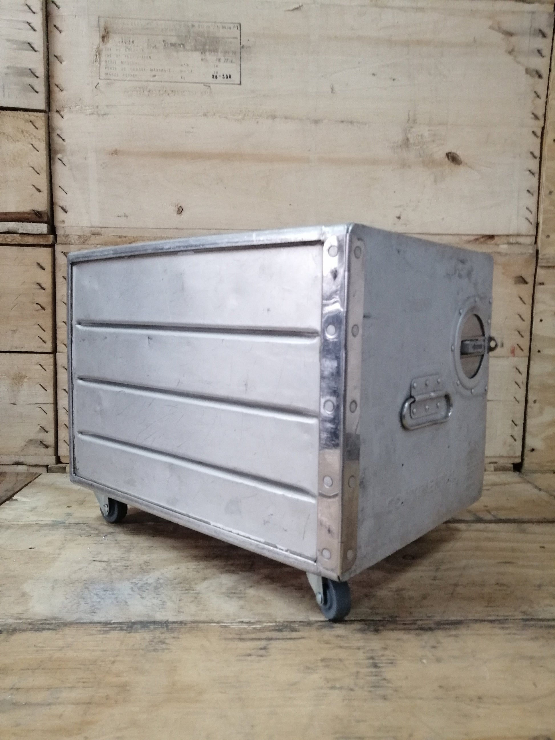 Continental Airlines -  Airline Galley Box, Aircraft Storage Container, Cabinet, Coffee Table, Side Table - 2 Drawers Included