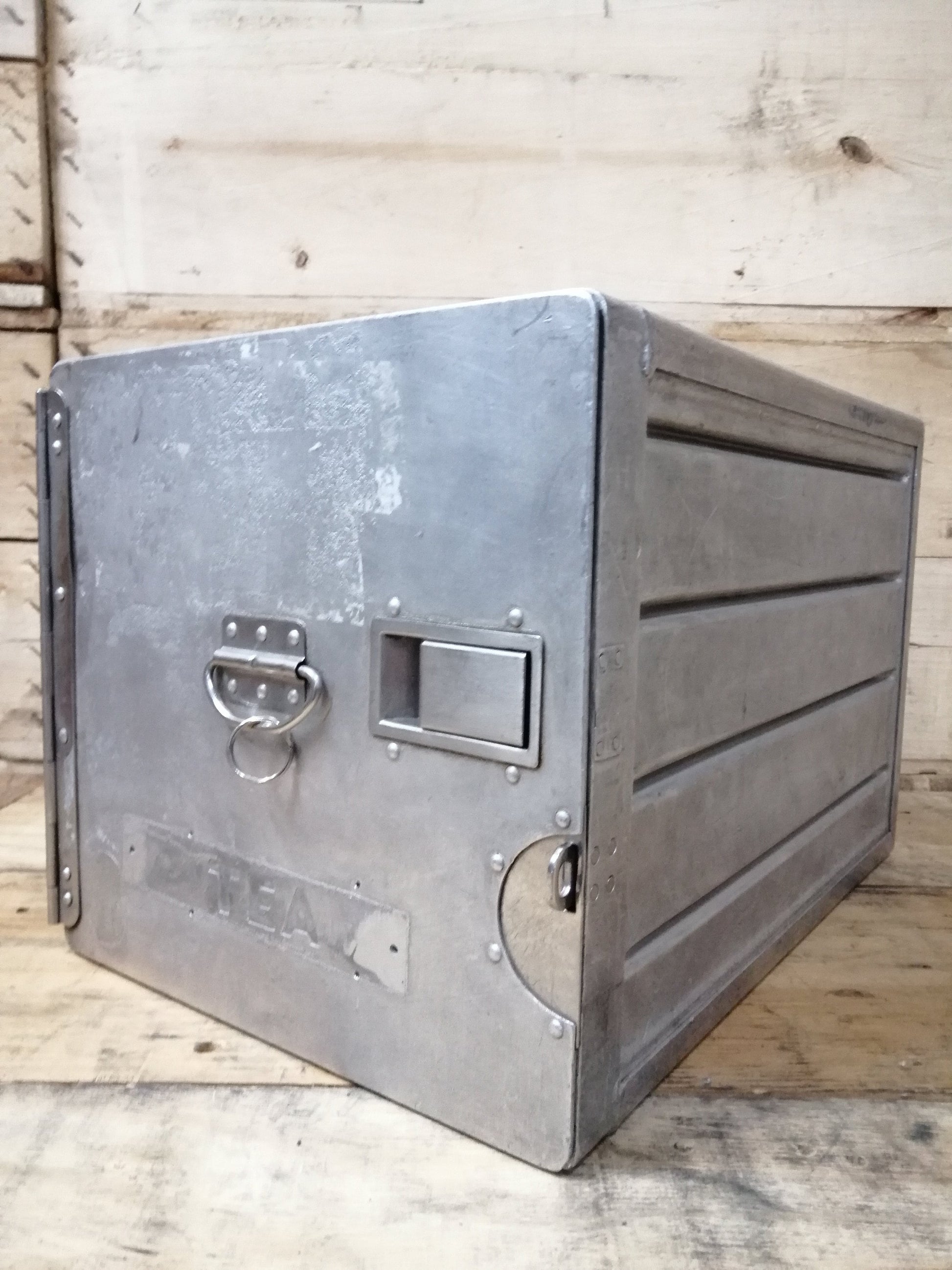 TEA - Trans European Airways, Original Airline Galley Box, Aircraft Storage Container, Industrial Cabinet