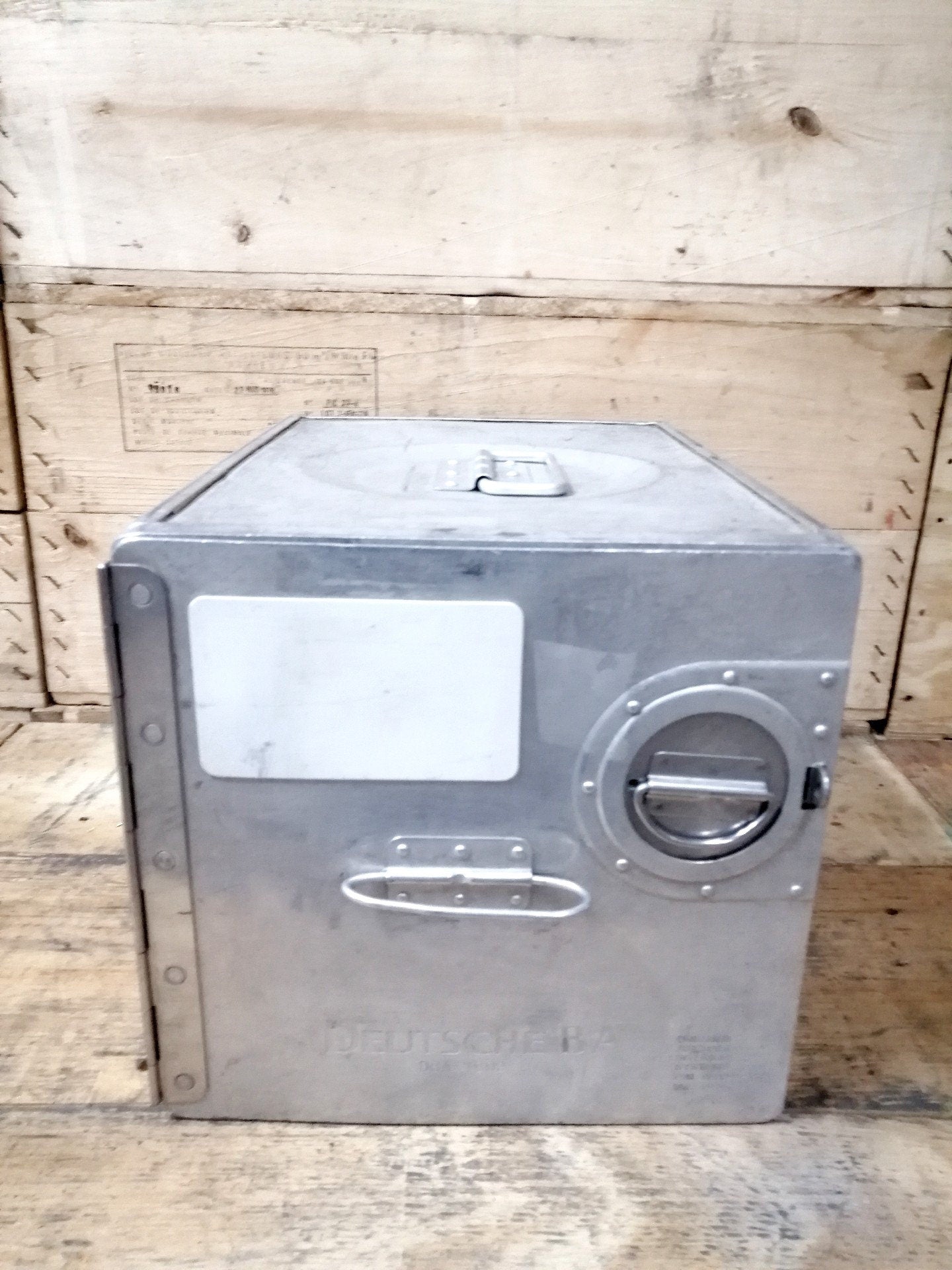 Deutsche BA, DBA, Delta Air, Original Vintage Airline Galley Box, Aircraft Storage Container, Industrial Cabinet, Night Stand