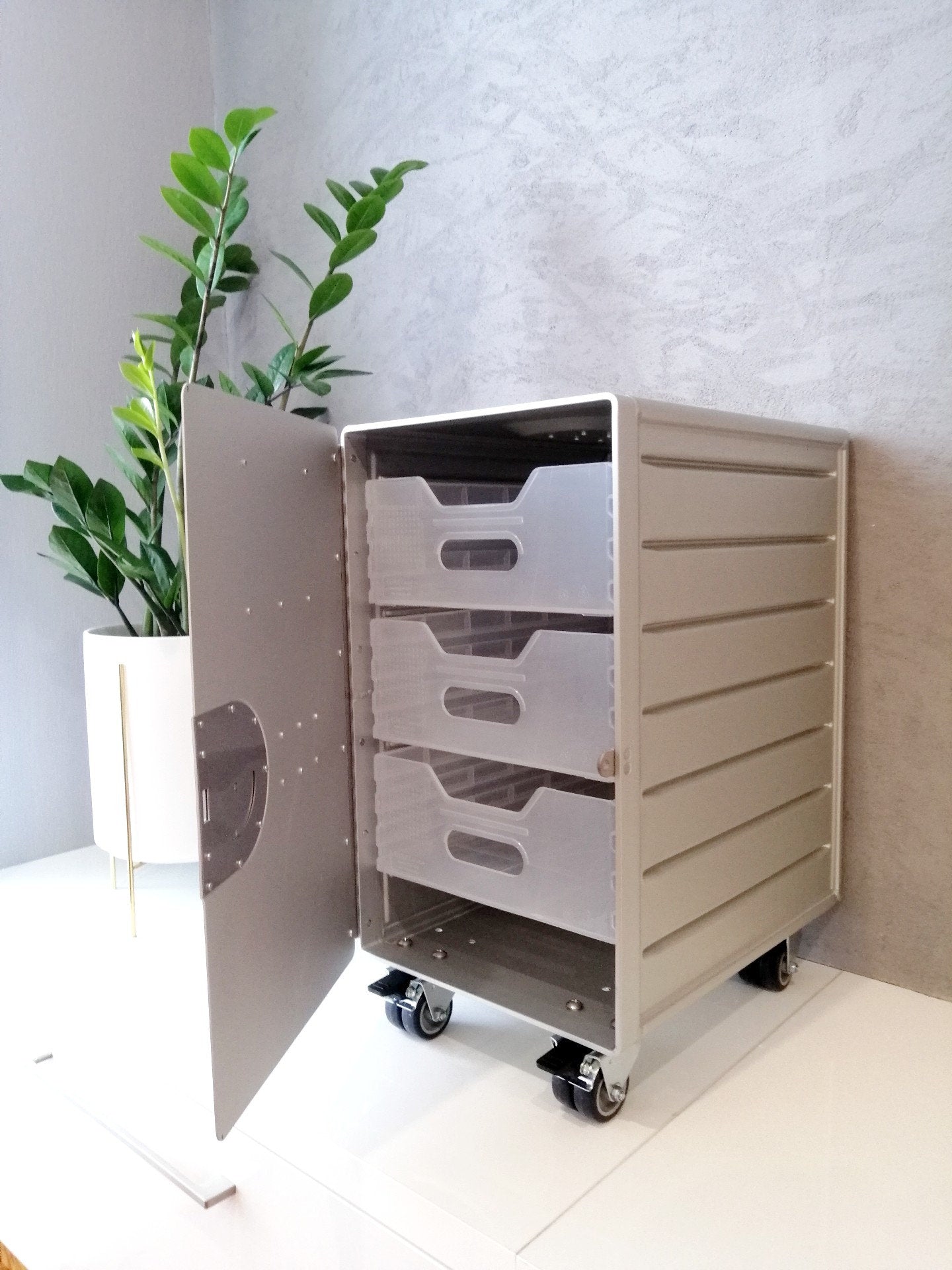 Brand New Airline Galley Container - Airplane Box - Automobilia Design - Nightstand, Industrial Cabinet, Side Table - 3 Drawers Included