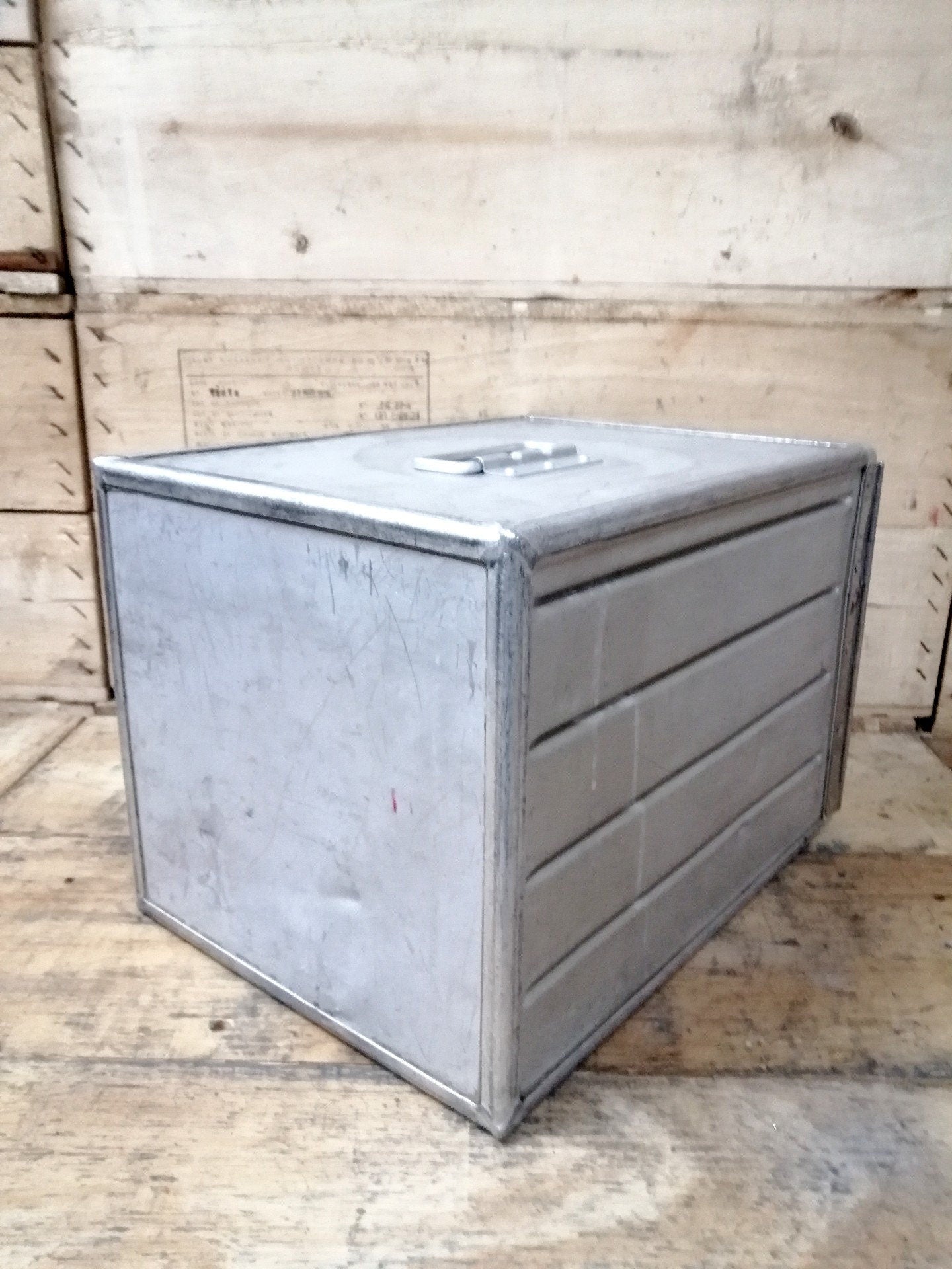 Deutsche BA, DBA, Delta Air, Original Vintage Airline Galley Box, Aircraft Storage Container, Industrial Cabinet, Night Stand