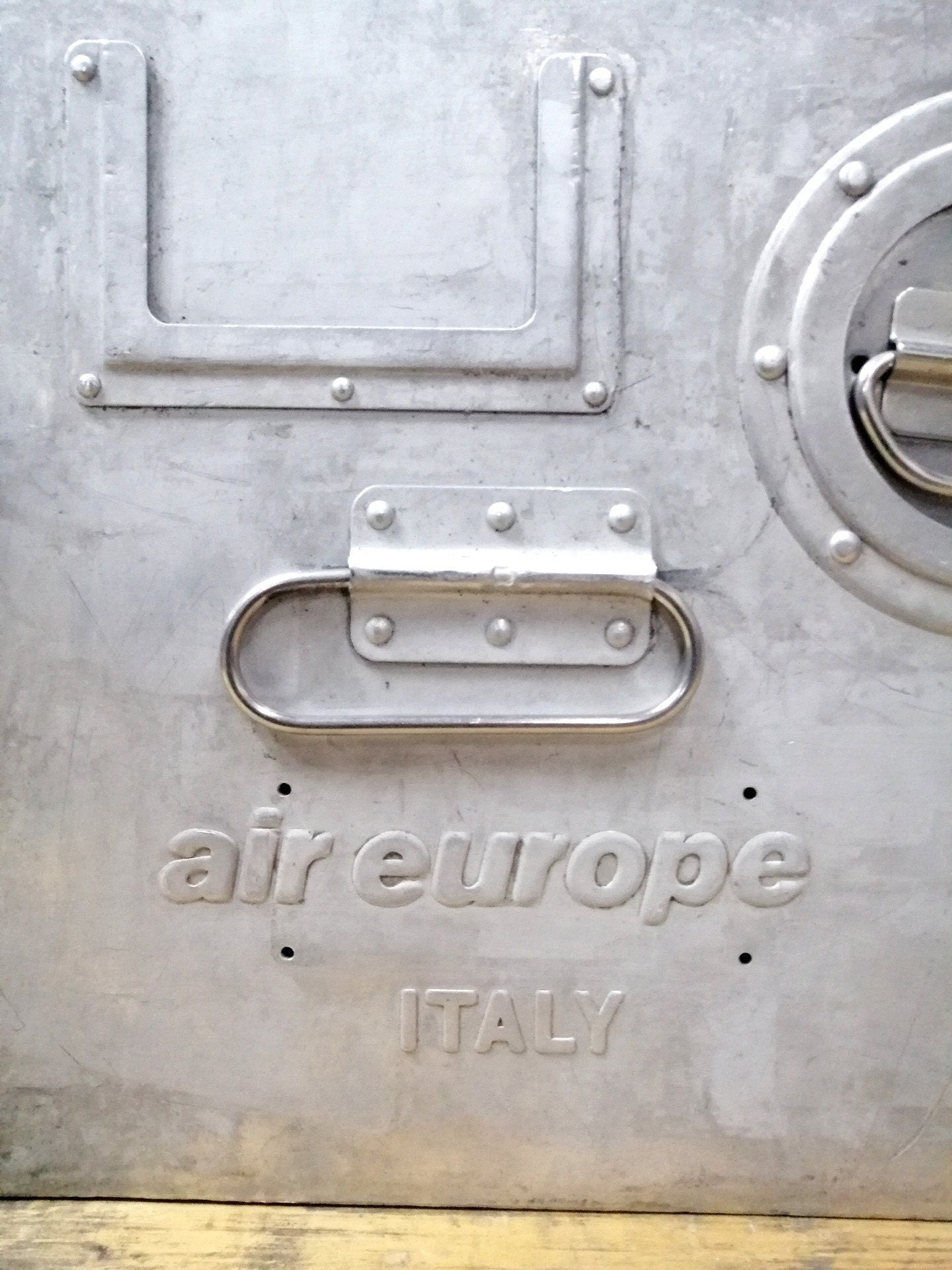 Air Europe (Italy) Original Vintage Airline Galley Box, Aircraft Storage Container, Industrial Cabinet, Night Stand