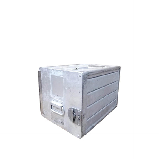 AOM French Airlines Original Vintage Airline Galley Box, Aircraft Storage Container, Cabinet, Nightstand
