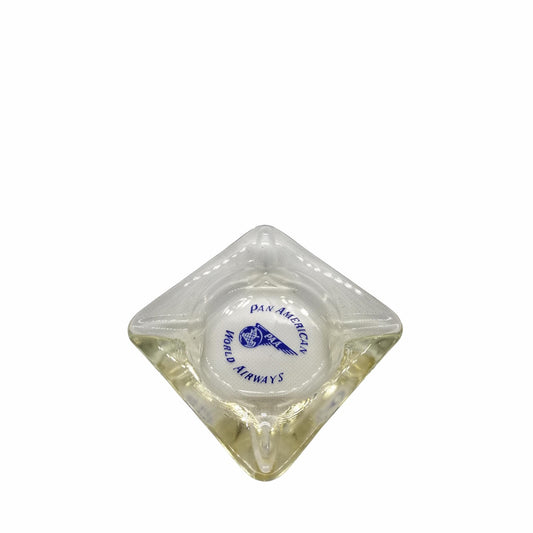 Original Iconic Pan Am Vintage Glass Ashtray - 1960s  Pan American Airlines