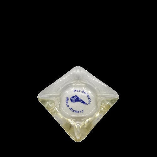 Original Iconic Pan Am Vintage Glass Ashtray - 1960s  Pan American Airlines