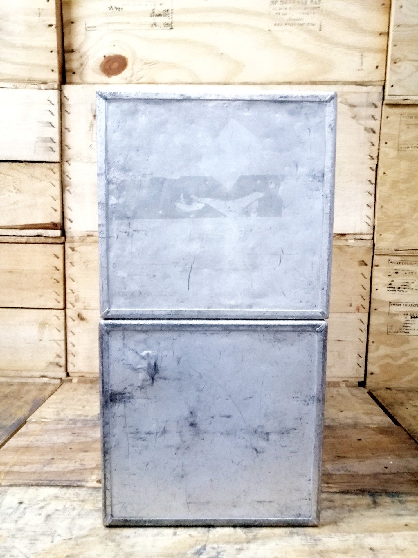 Lot of 2 GB Airways Original Vintage Airline Galley Boxes, Aircraft Storage Containers, Industrial Cabinet
