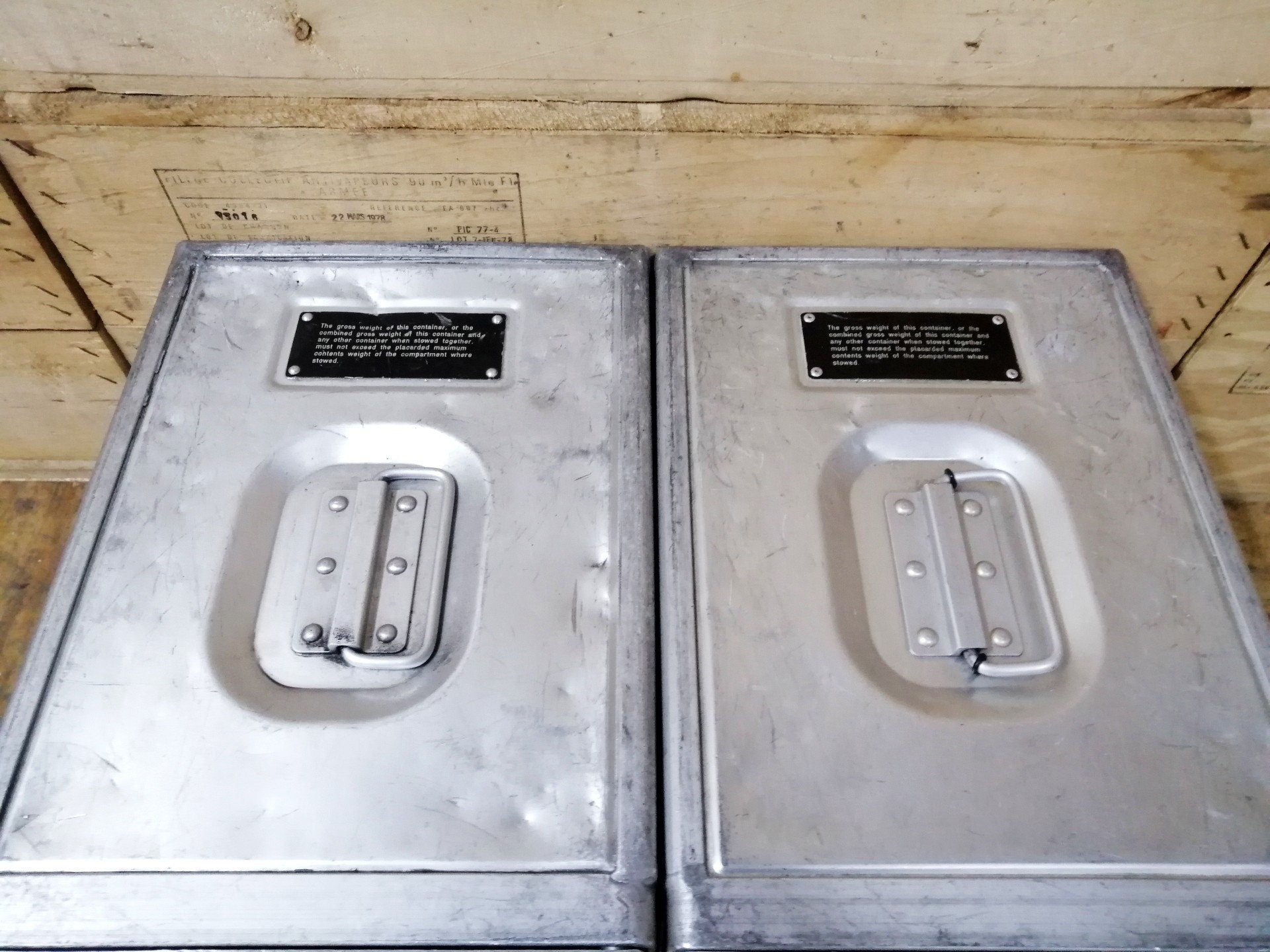 Lot of 2 Sabena Original Vintage Airline Galley Boxes, Aircraft Storage Containers, Industrial Cabinet