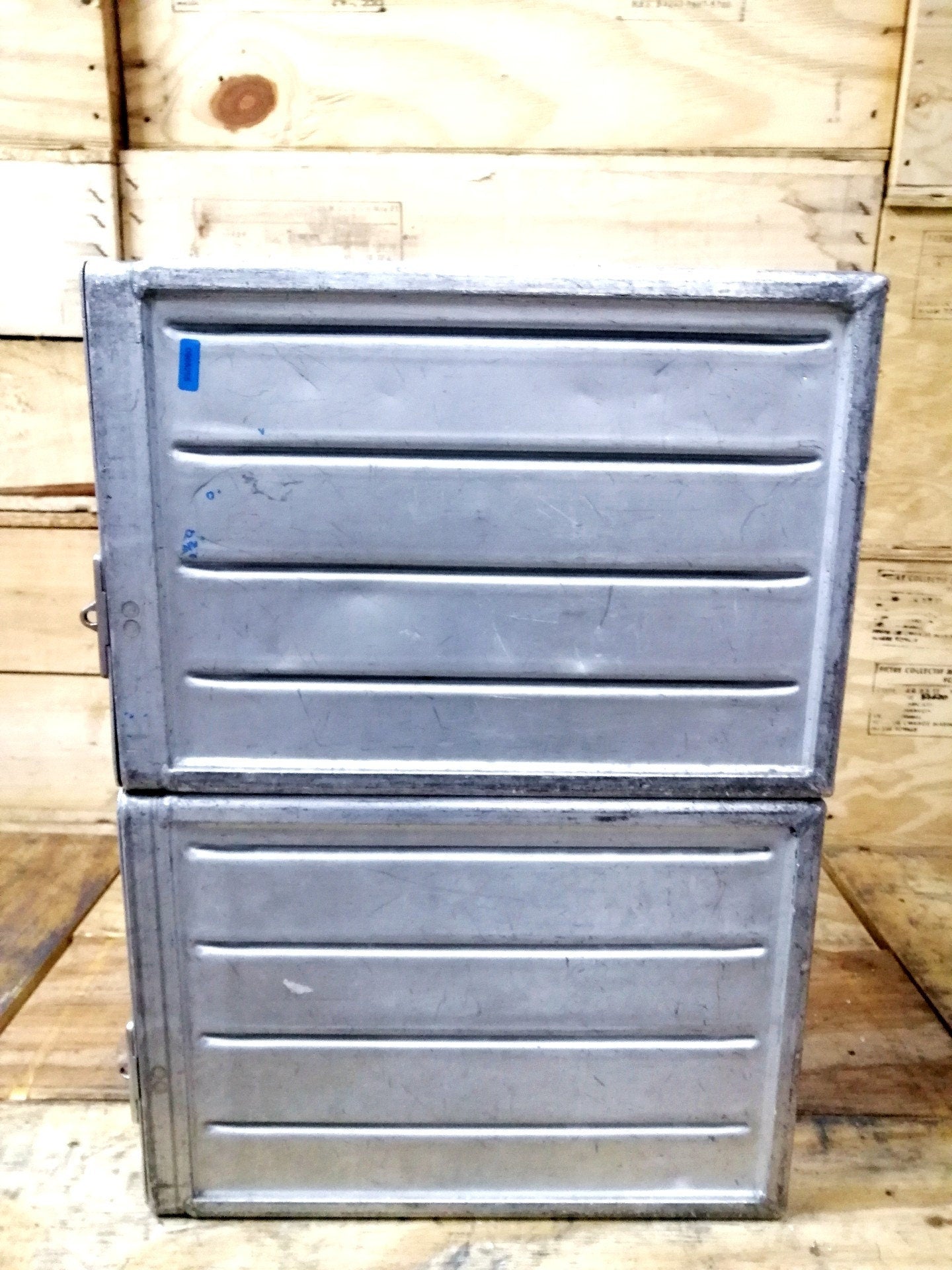 Lot of 2 Sabena Original Vintage Airline Galley Boxes, Aircraft Storage Containers, Industrial Cabinet