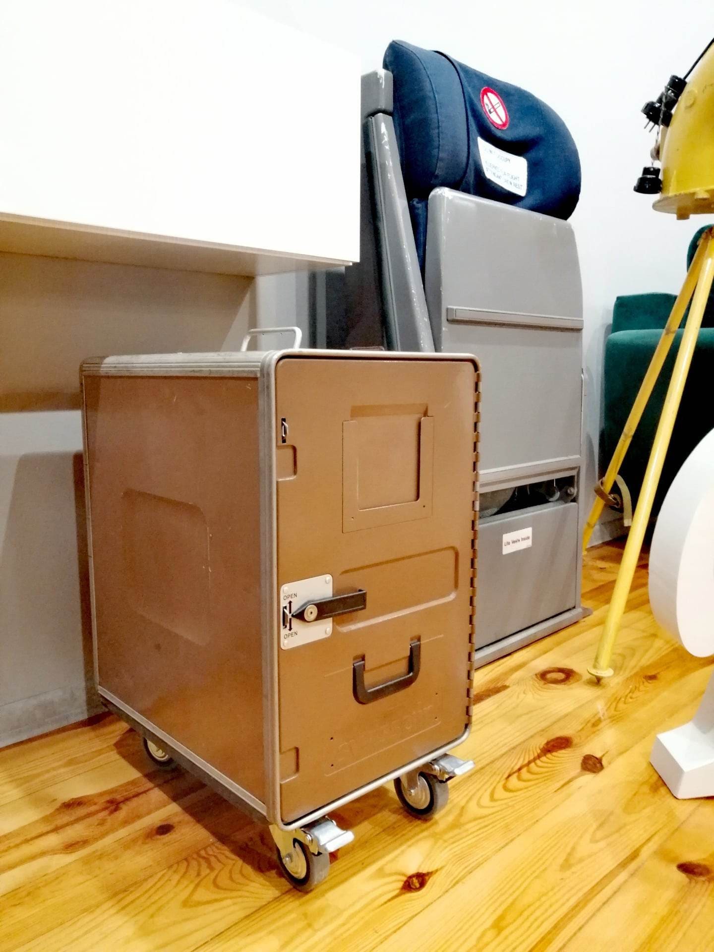 Large Swiss Air Galley Container - Nightstand, Industrial Cabinet, Side Table - Airplane Storage Unit - Aircraft Trolley