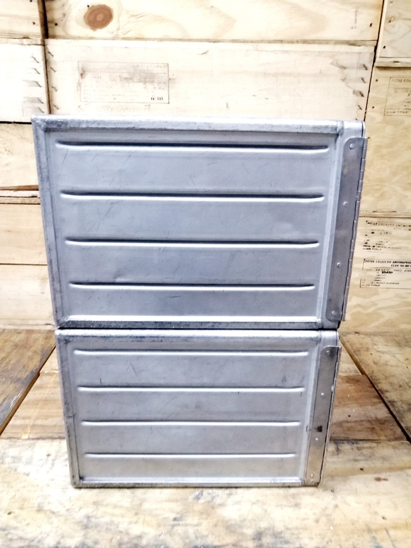 Lot of 2 Sabena Original Vintage Airline Galley Boxes, Aircraft Storage Containers, Industrial Cabinet