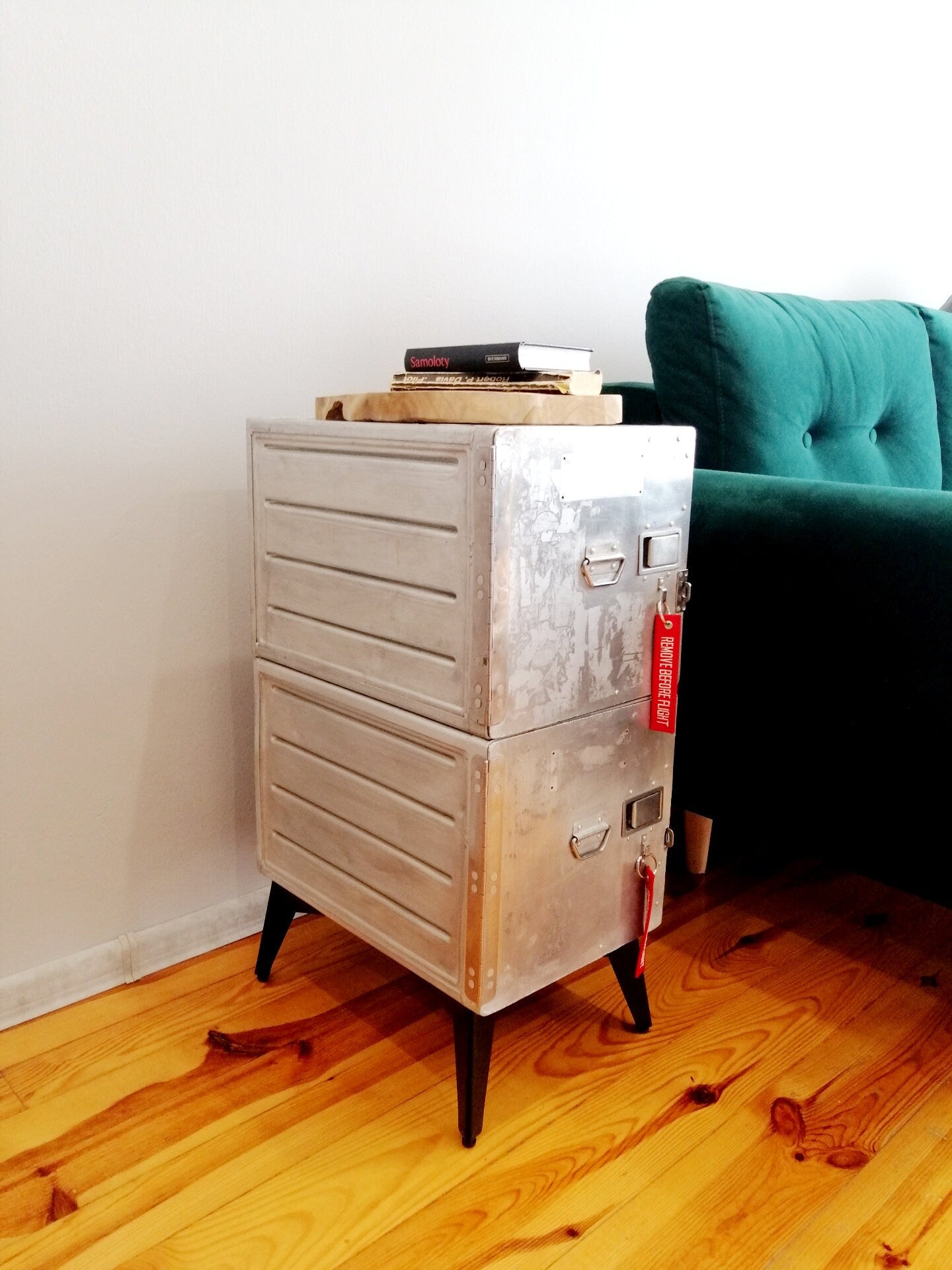 Aircraft Cabinet, Aviaton Storage Dresser Made of Original Airline Galley Boxes Iacobucci Italy, Handmade