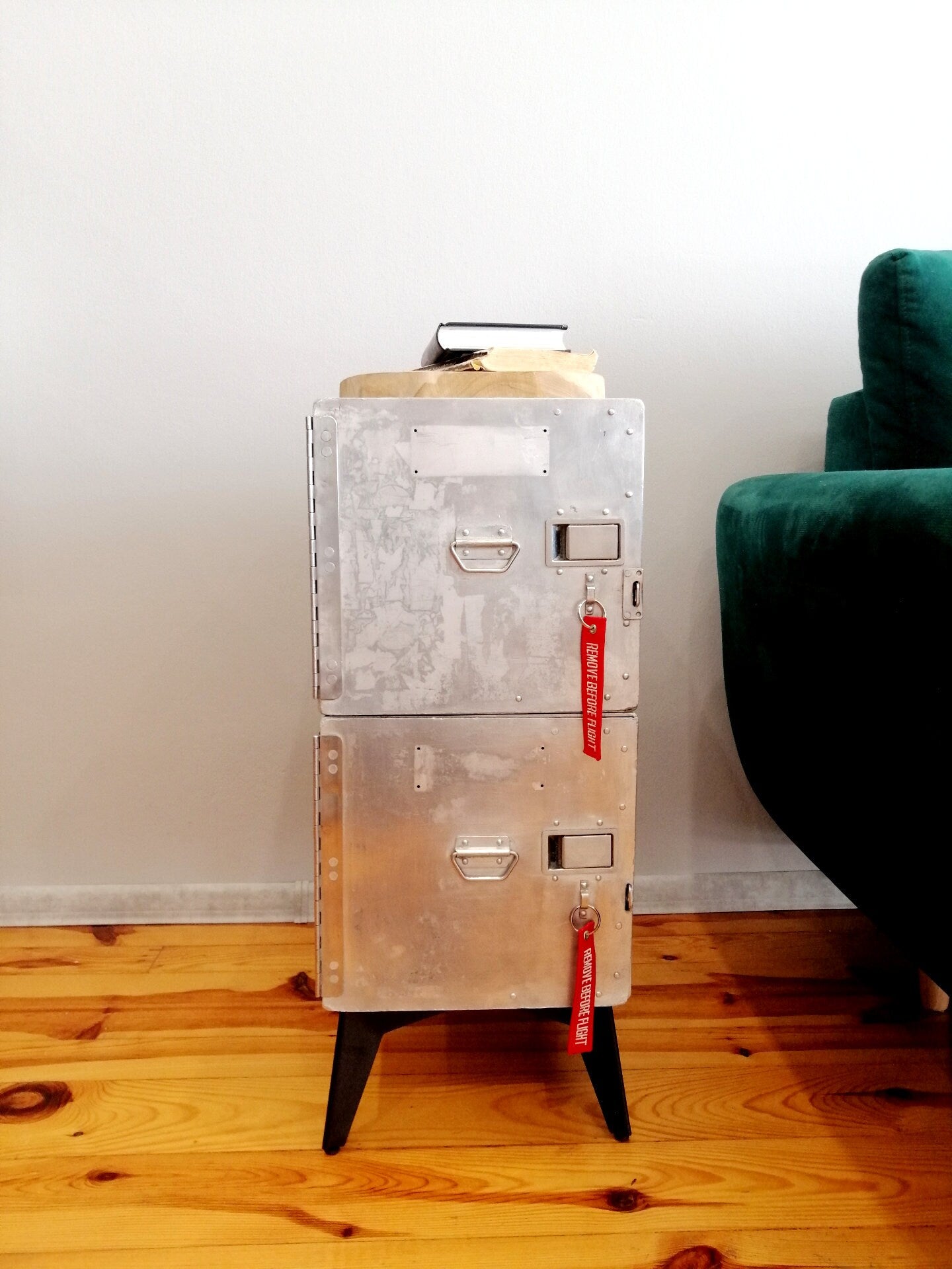 Aircraft Cabinet, Aviaton Storage Dresser Made of Original Airline Galley Boxes Iacobucci Italy, Handmade