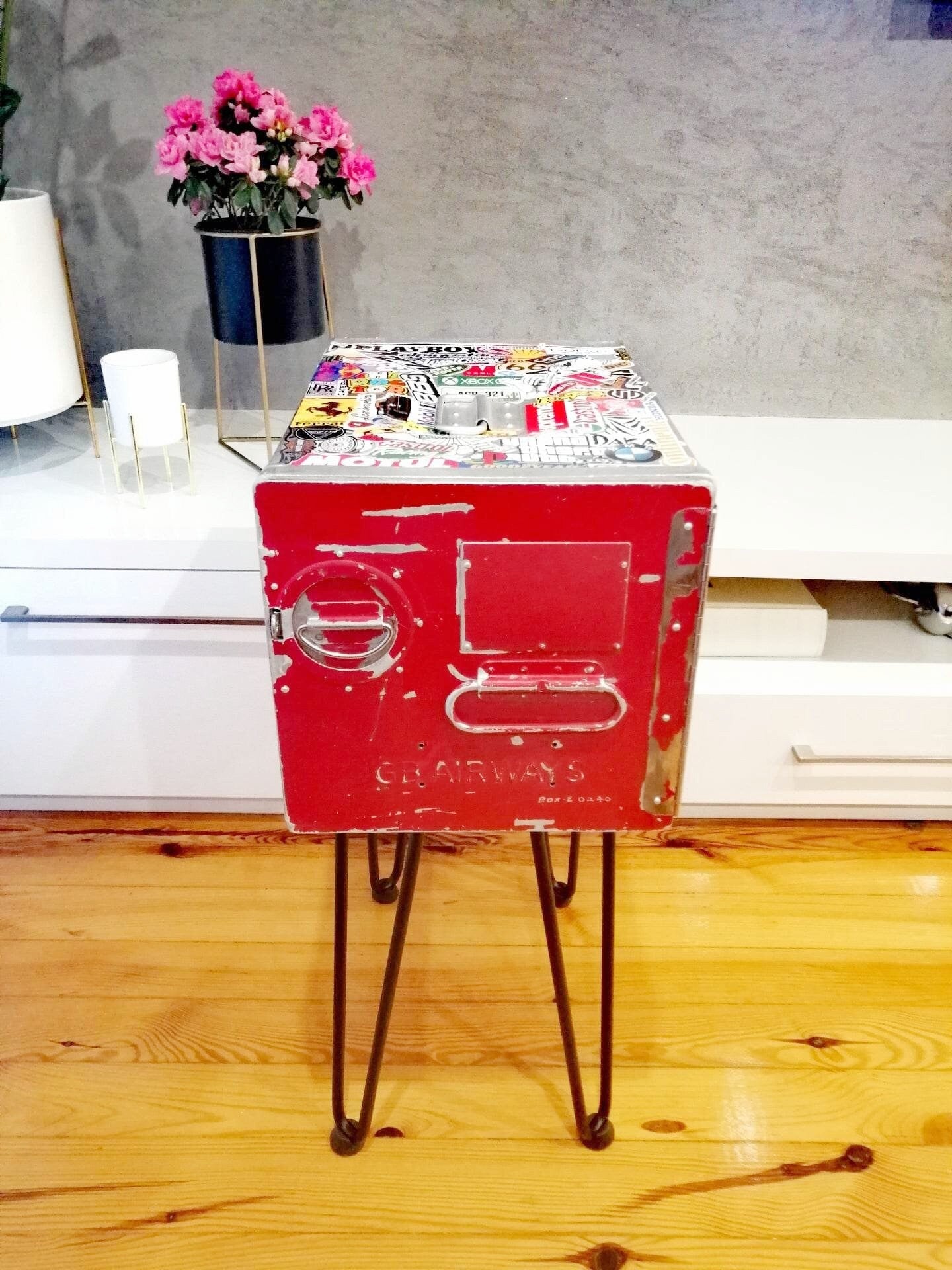 Airline Galley Storage Box as Side Table, Storage Unit, Nightstand, Automotive World Design,  GB Airways