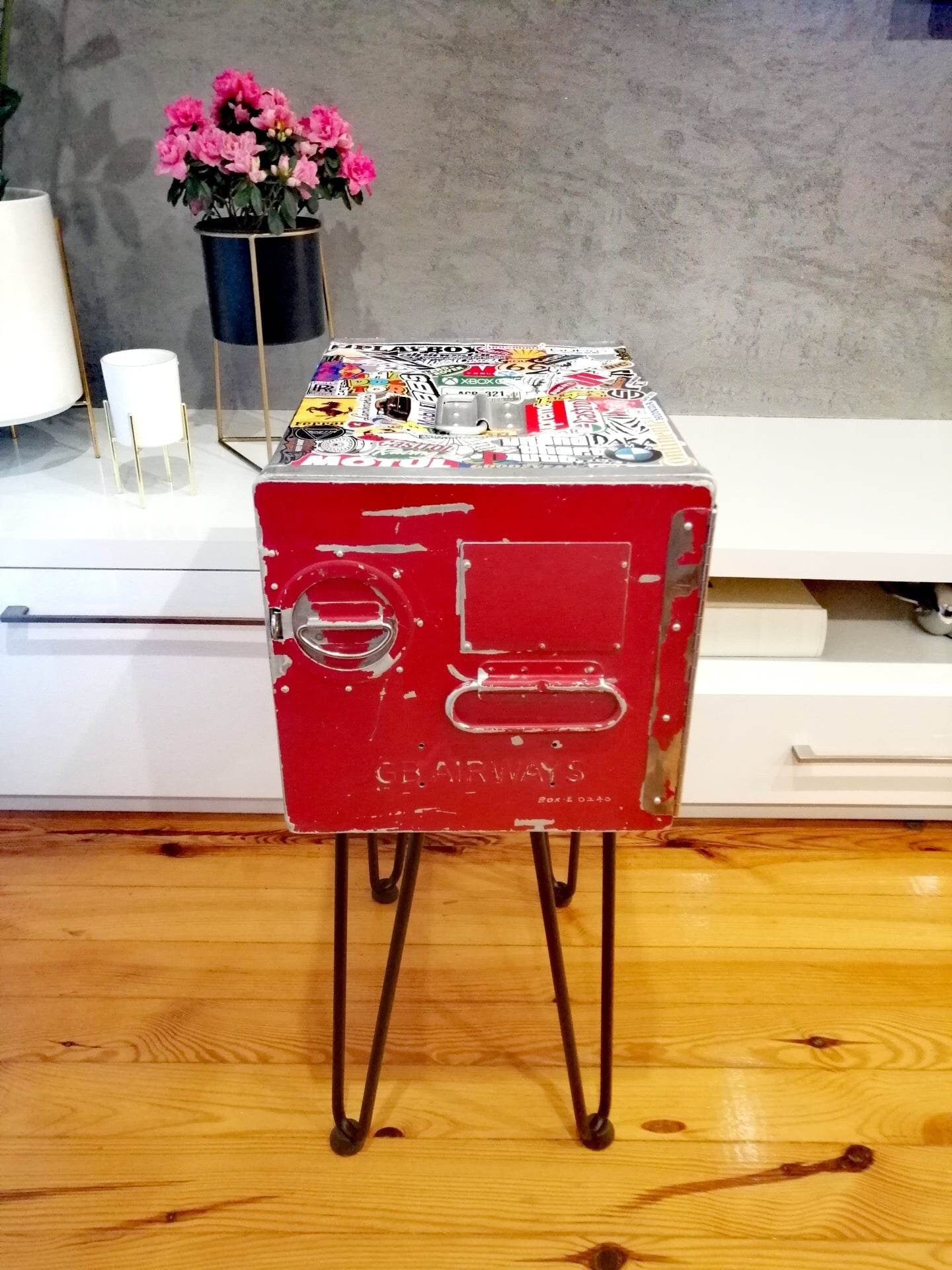 Airline Galley Storage Box as Side Table, Storage Unit, Nightstand, Automotive World Design, GB Airways