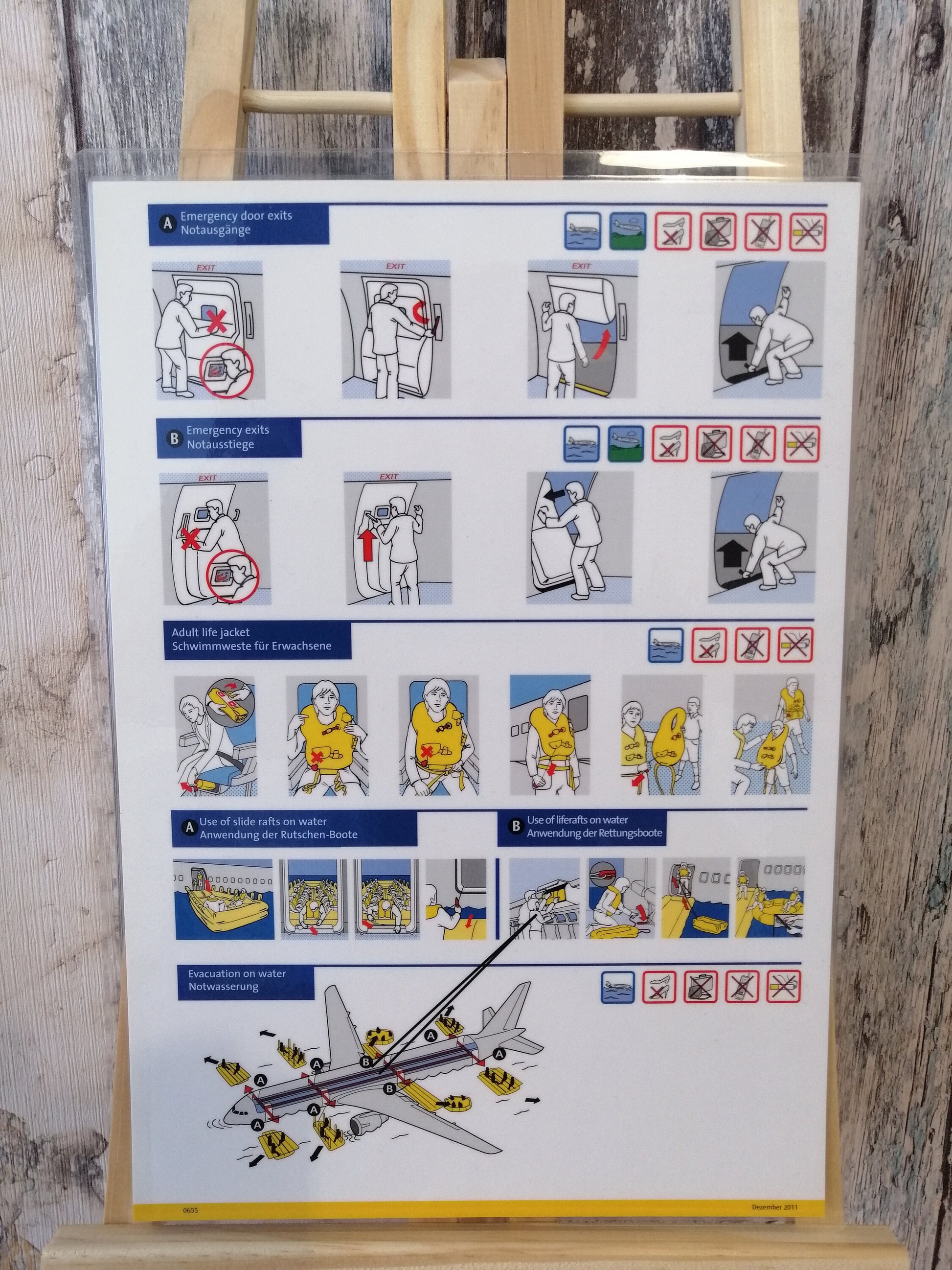 Original Safety Card Boeing 767 Condor - Thomas Cook - Reg Number G-DAJC